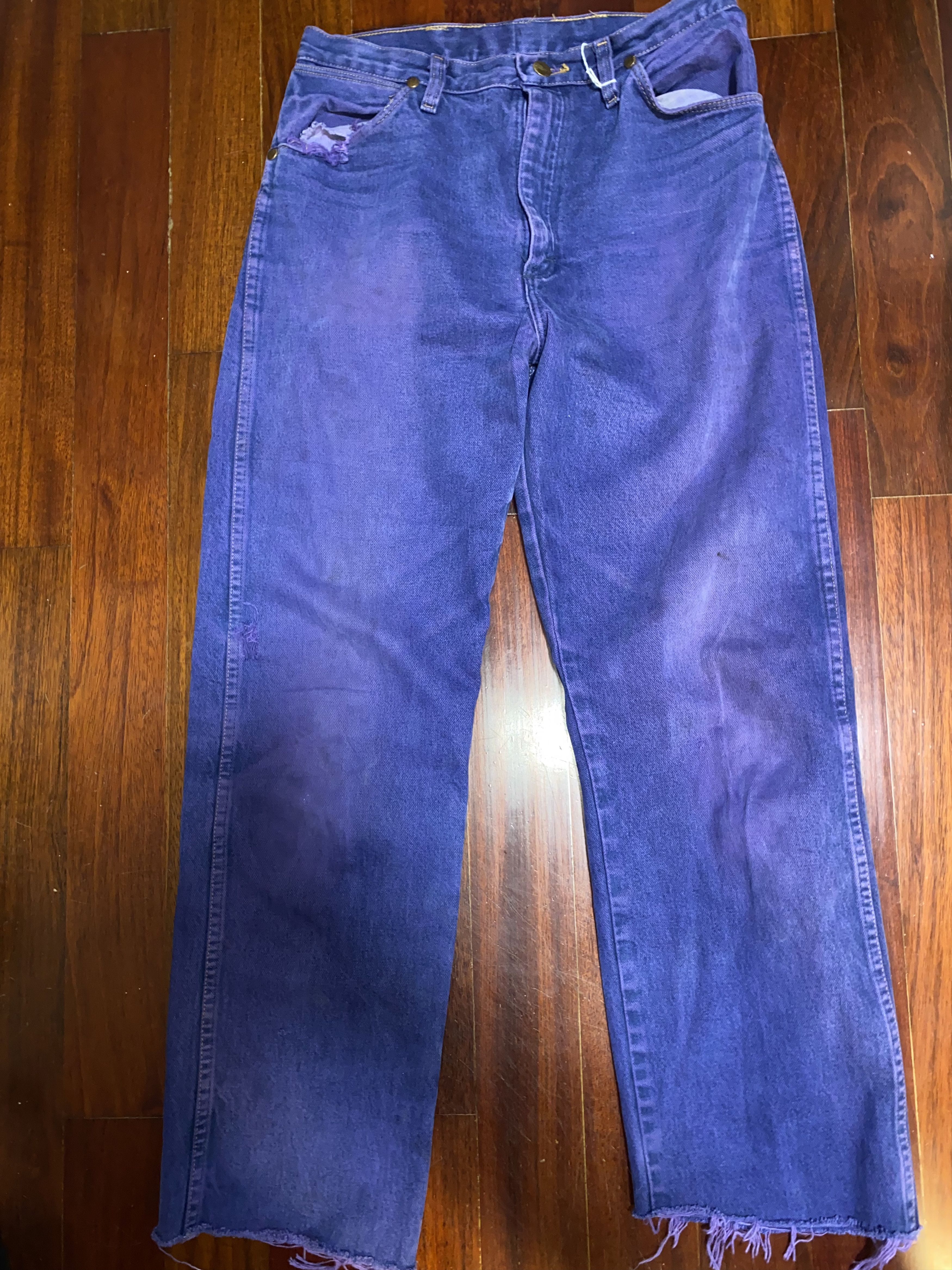 Wrangler DESIGNER VINTAGE JEANS PURPLE Y2K STREETWEAR ROCKSTAR Size US 34 / EU 50 - 2 Thumbnail