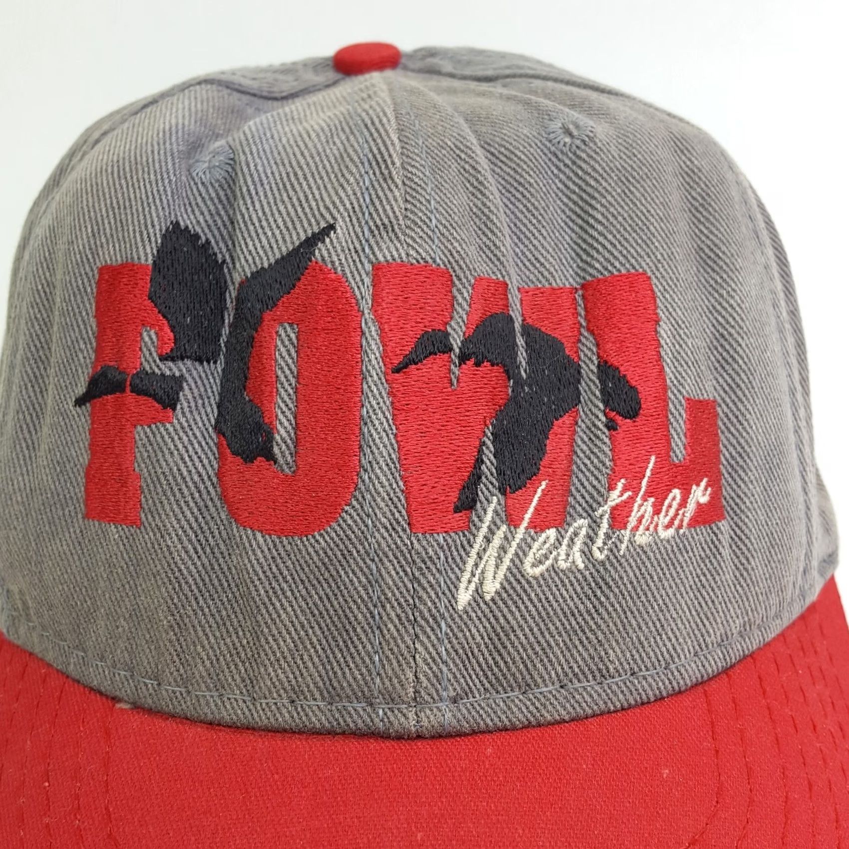 Vintage VINTAGE Duck Hunting Snapback USA Made Outdoor Hat Baseball Cap Red Adjustable Cotton Twill Embroidered 90s Fowl Weather Outdoors Mens Hat Size ONE SIZE - 3 Thumbnail