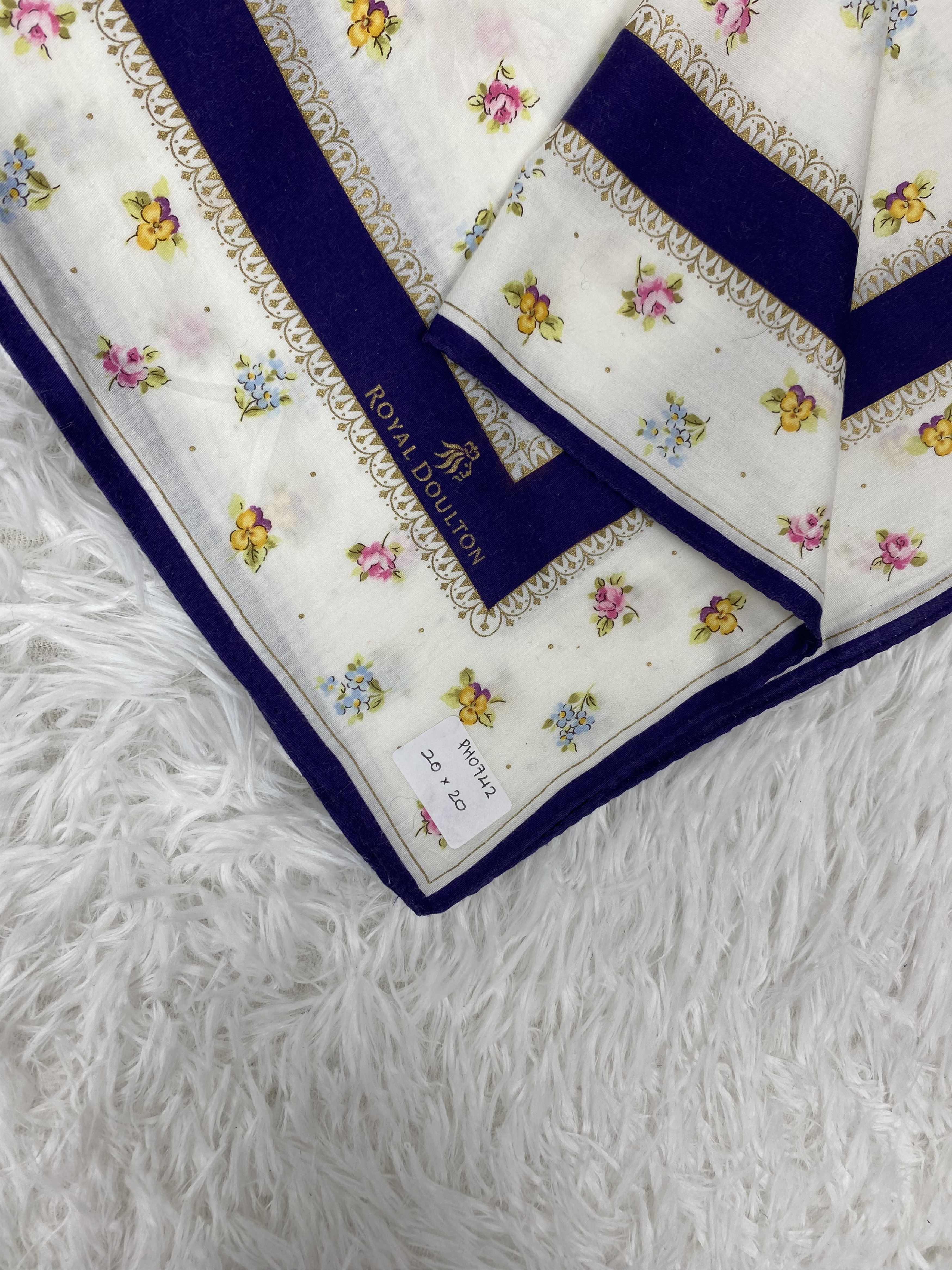 Designer × Vintage Vintage Royal Doulton Handkerchief Neckerchief PH0742 Size ONE SIZE - 2 Thumbnail
