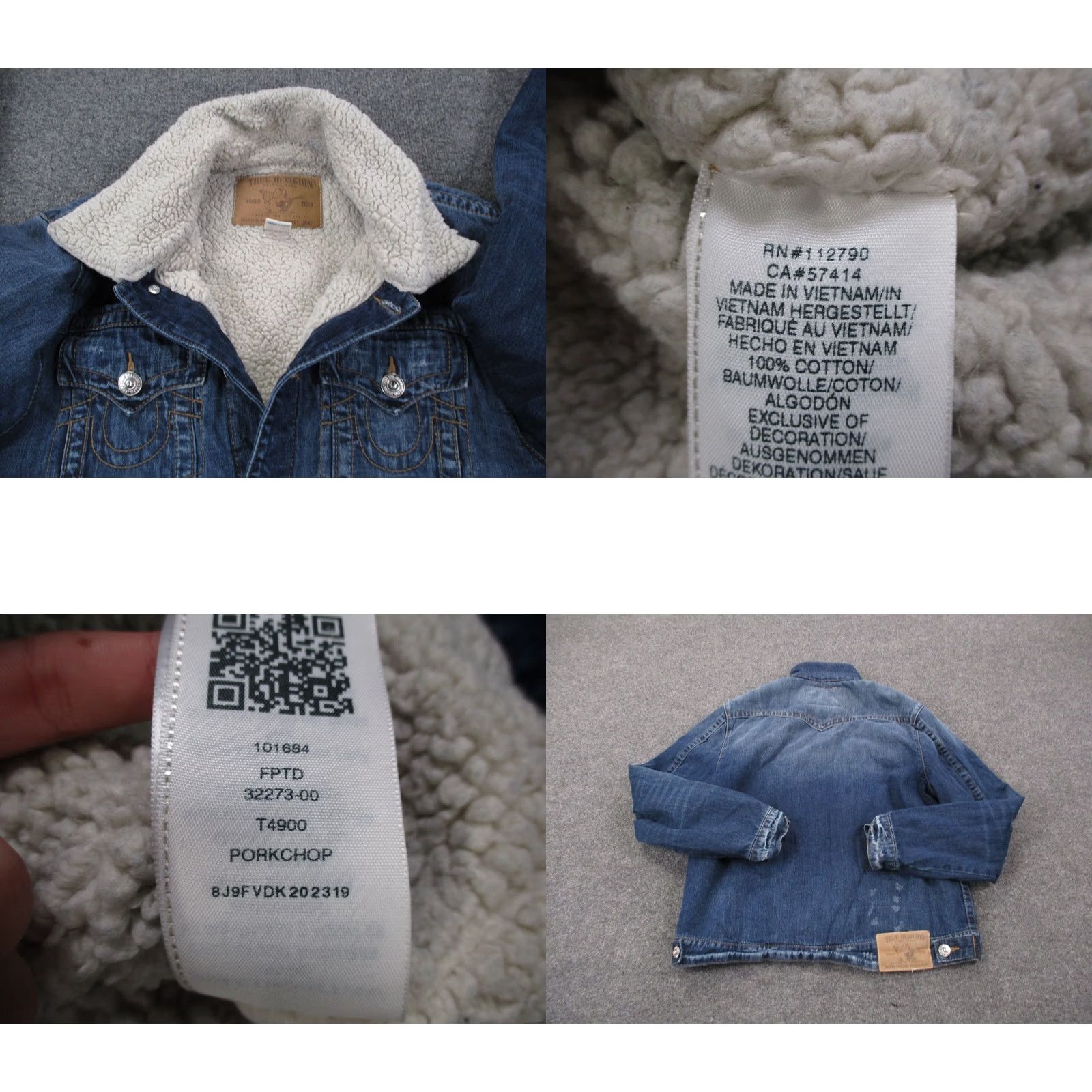 True Religion True Religion Jacket Womens L Blue Jean Denim Sherpa Trucker Lined Heavy Size 36" / US 14 / IT 50 - 8 Thumbnail