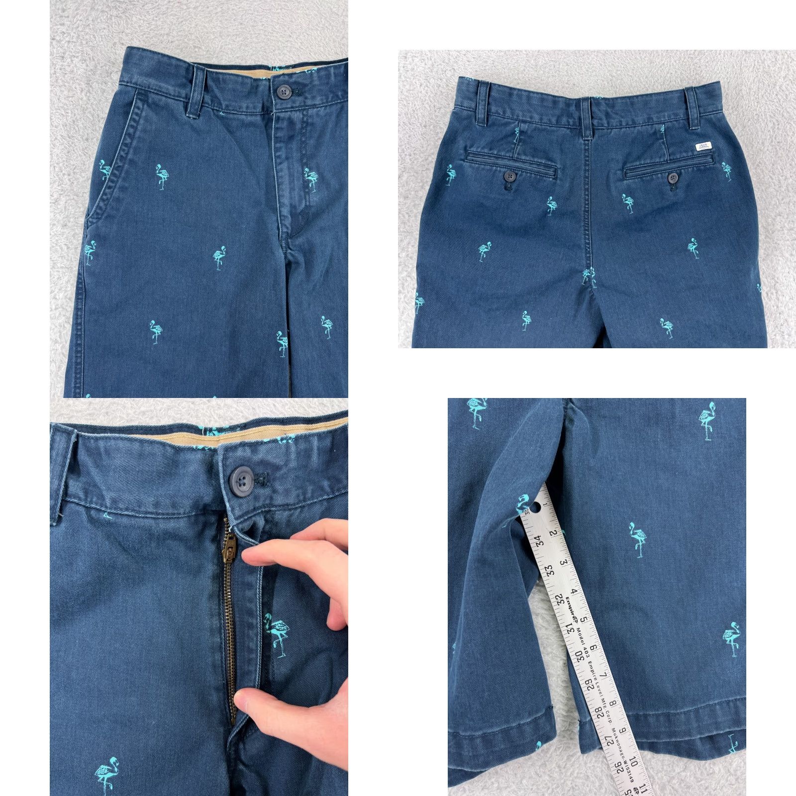 Izod IZOD Mens Shorts 30 Blue Flamingo All Over Print Chino Cotton Golf Wear Adult Regular 30 Blue Flamingo Pattern Mens Size US 30 / EU 46 - 8 Thumbnail