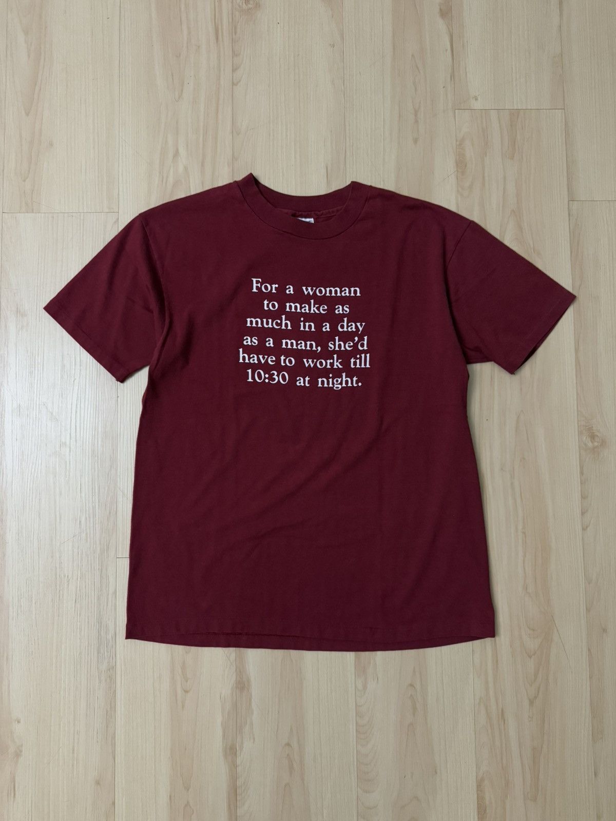 Vintage Vintage 1980s Hanes Beefy Feminist Single Stitch T Shirt Size US XL / EU 56 / 4 - 1 Thumbnail