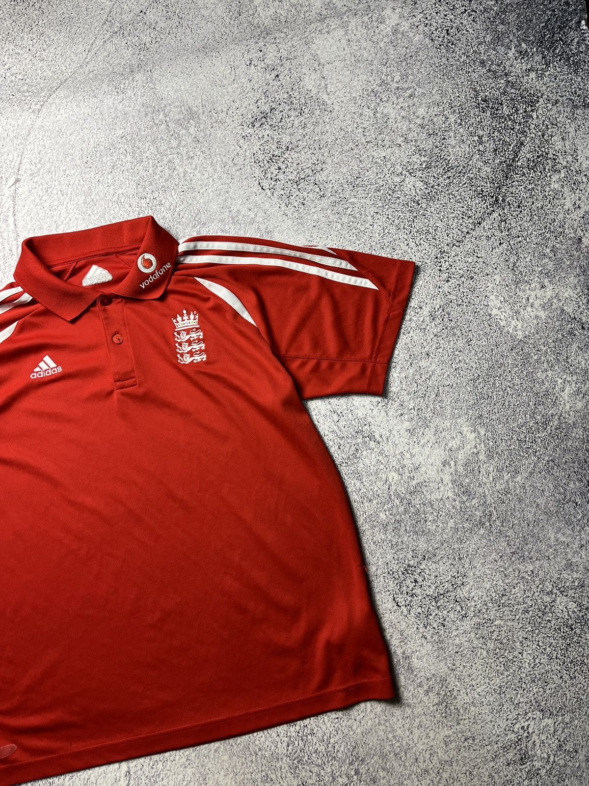 Adidas Men’s Vintage Adidas England Cricket Polo T-shirt Red Size US M / EU 48-50 / 2 - 4 Thumbnail