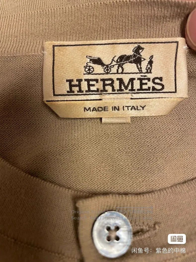 Hermes Hermes Knitted short-sleeve t-shirt (Henley collar) Size US M / EU 48-50 / 2 - 3 Thumbnail