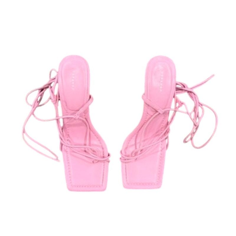 Topshop Topshop Roisin Ghillie Tie Sandal Heel in Pink, Size UK7/US9 Size US 9 / IT 39 - 2 Thumbnail
