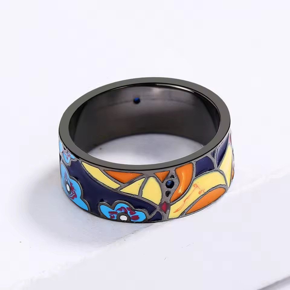 Japanese Brand Creative Handmade Irregular Enamel Ring ( size 6-10 ) Size ONE SIZE - 5 Thumbnail