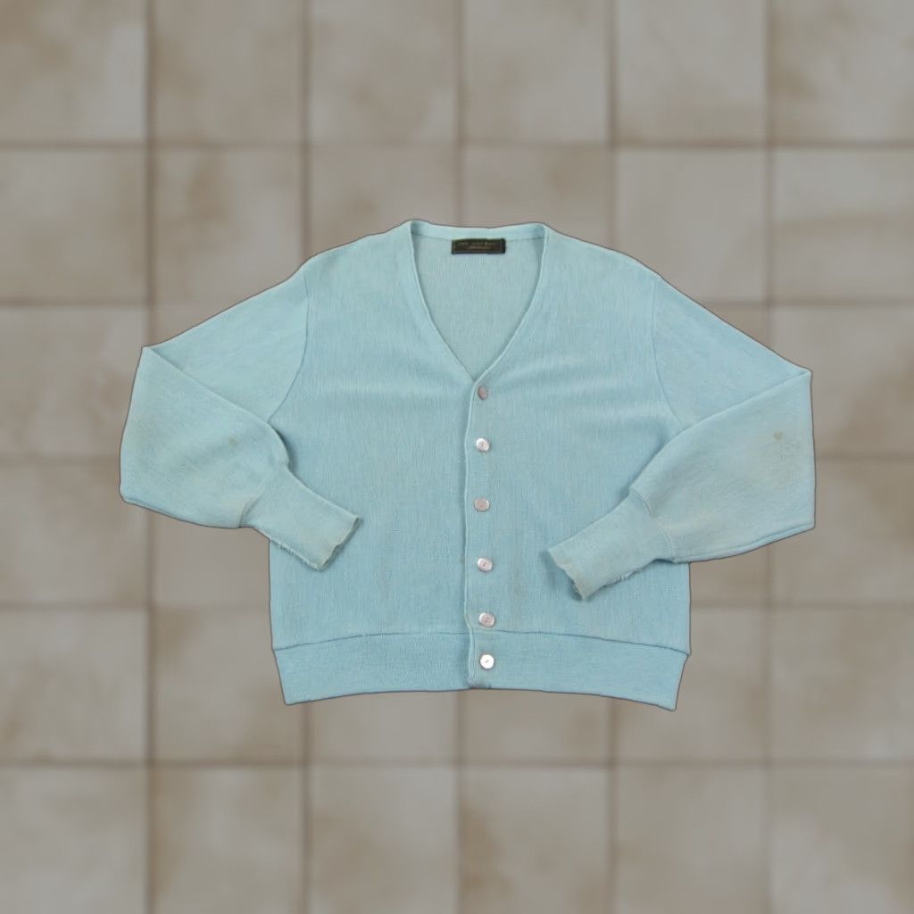 Van Heusen VINTAGE Van Heusen Cardigan Womens M Blue Knit Sweater Cardigan 50s 60s Size M / US 6-8 / IT 42-44 - 1 Thumbnail