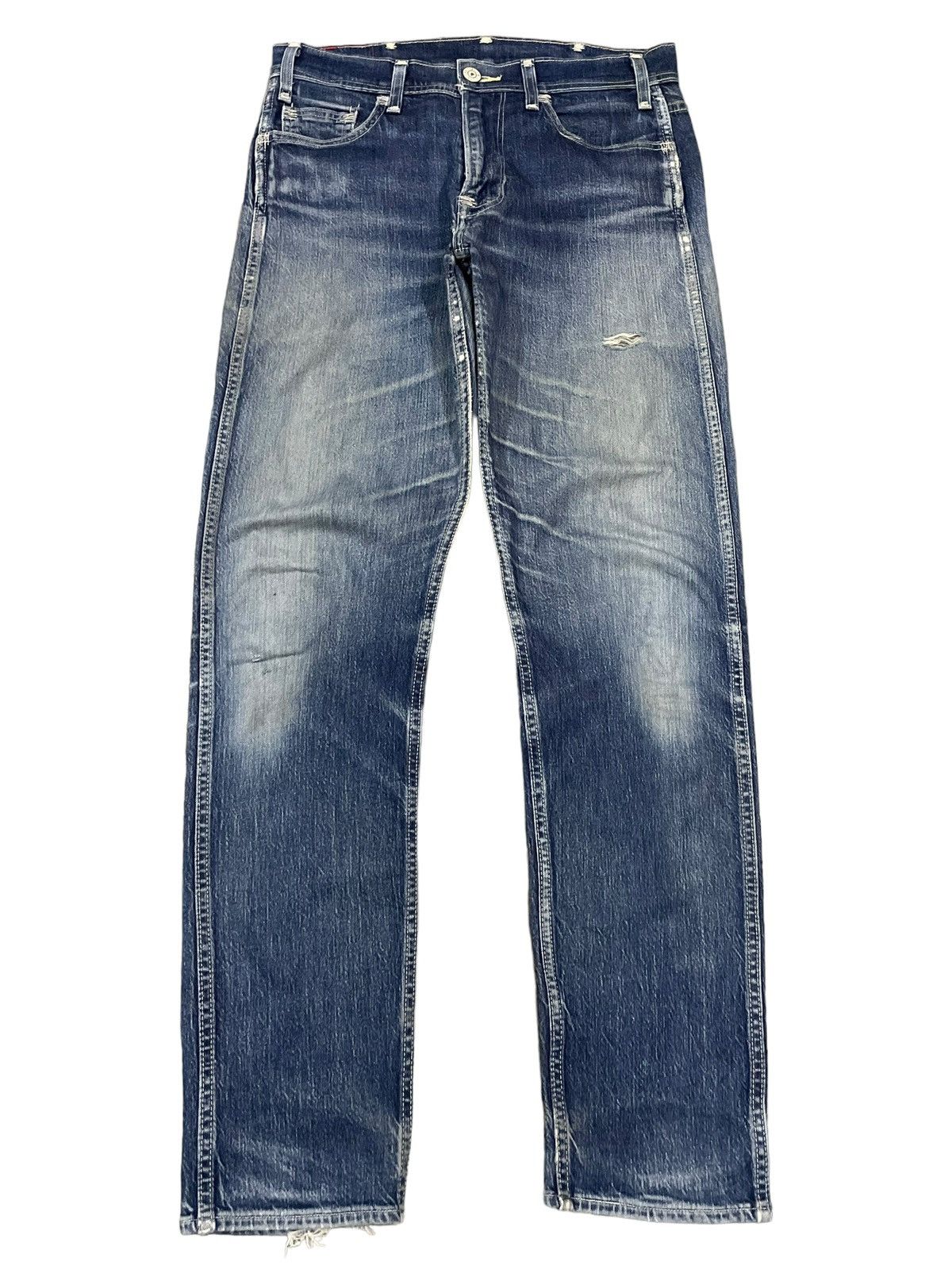 Levi's Vintage Levi’s Red 502 Blue Wash Grunge Style Ripped Jeans Size US 31 - 1 Thumbnail