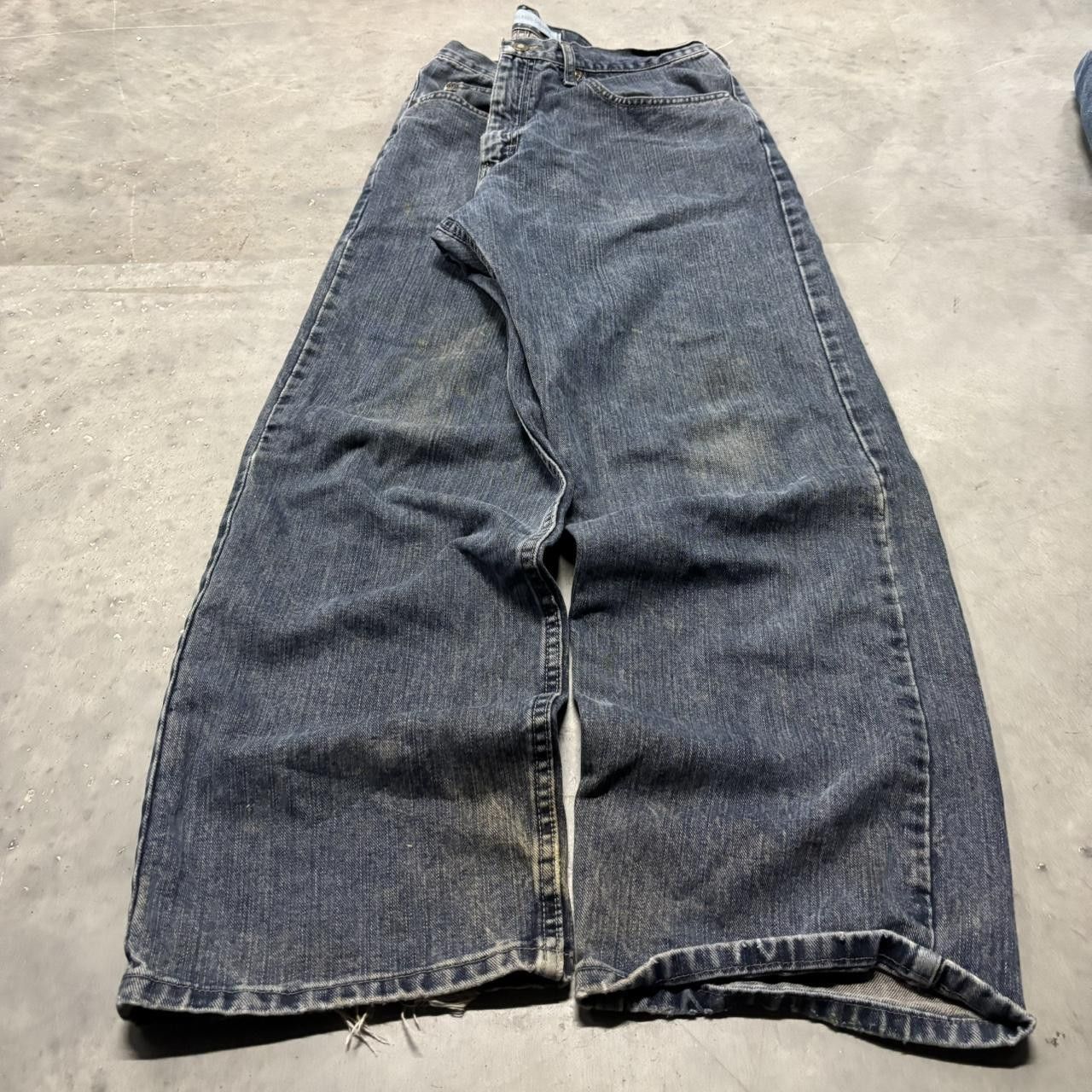 Japanese Brand × Vintage Crazy Vintage Y2K/2000s Baggy Grunge Dark Wash Skater Denim Jeans! Size US 36 / EU 52 - 3 Thumbnail
