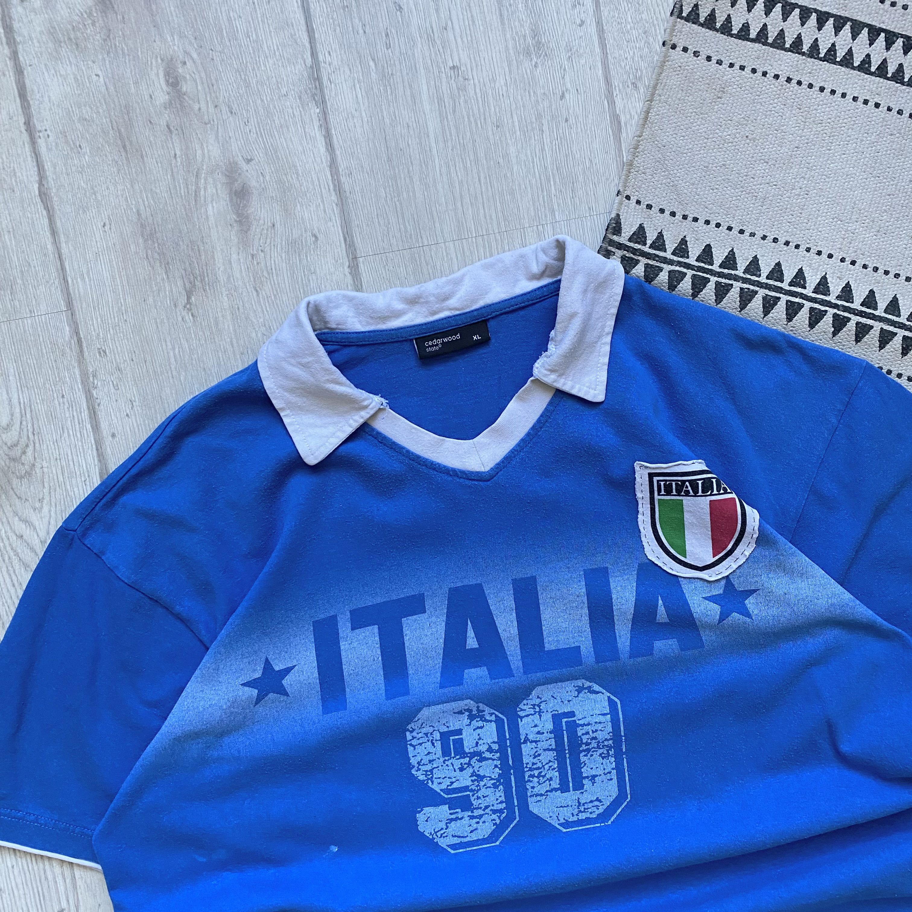 Puma 🇮🇹 Vintage 90s Faded Italia Jersey tee polos Nike Umbro Size US XL / EU 56 / 4 - 2 Thumbnail
