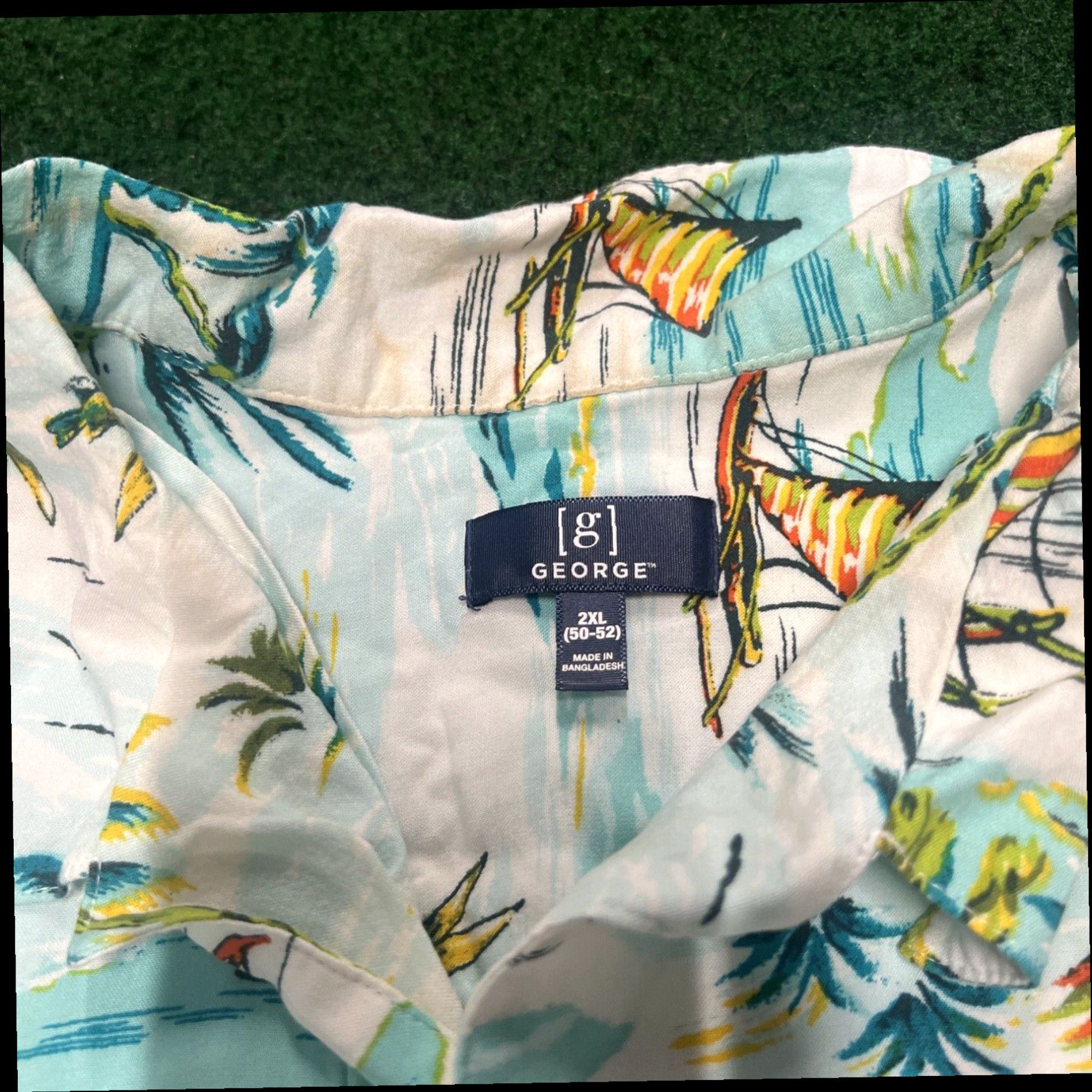 George Flower Hawaiian Shirt by George Men’s Size 2XL Summer Beach Size US XXL / EU 58 / 5 - 6 Thumbnail