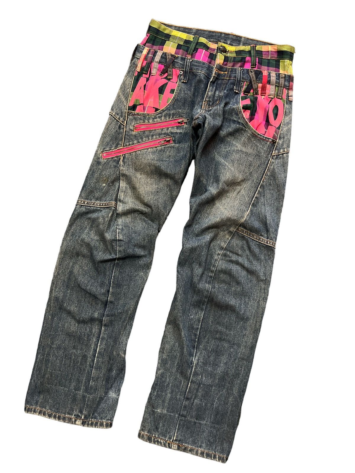 Japanese Brand × Vintage DOUBLE WAIST💥BREATHMINT TWIST DISTRESSED DENIM PANT Size US 29 - 5 Thumbnail