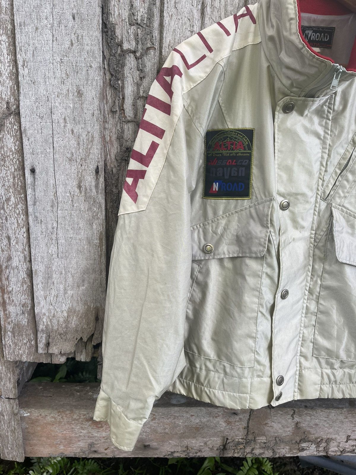 Japanese Brand × Vintage Vintage Altia Racing Jacket by N’ROAD – Grey/Red, Size L Size US M / EU 48-50 / 2 - 4 Thumbnail