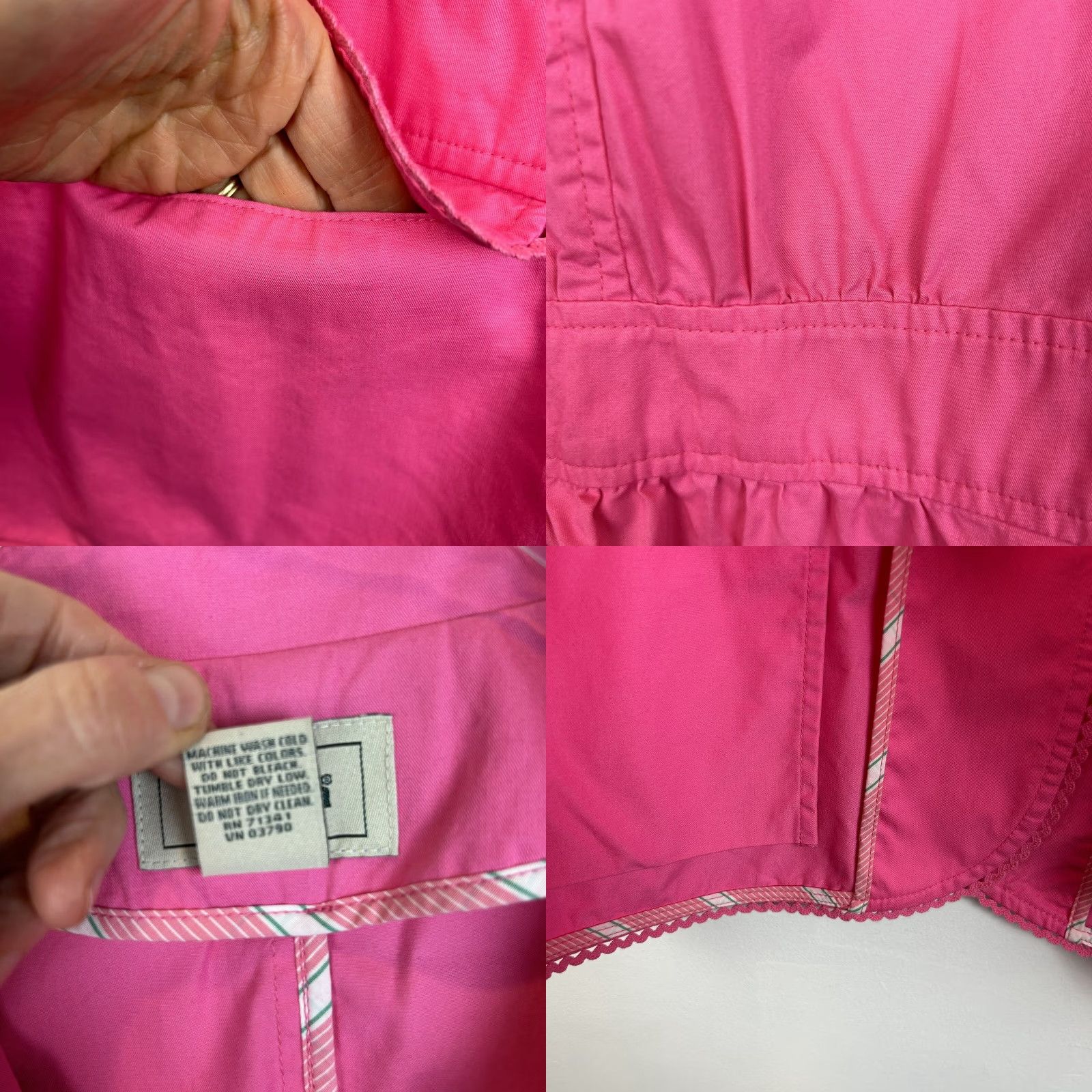 Vintage L.L. Bean Jacket Women 20 Plus Cotton Pink | Solid Button-Front Basic Jacket | Vintage? No Size 3XL / US 20-22 - 8 Thumbnail