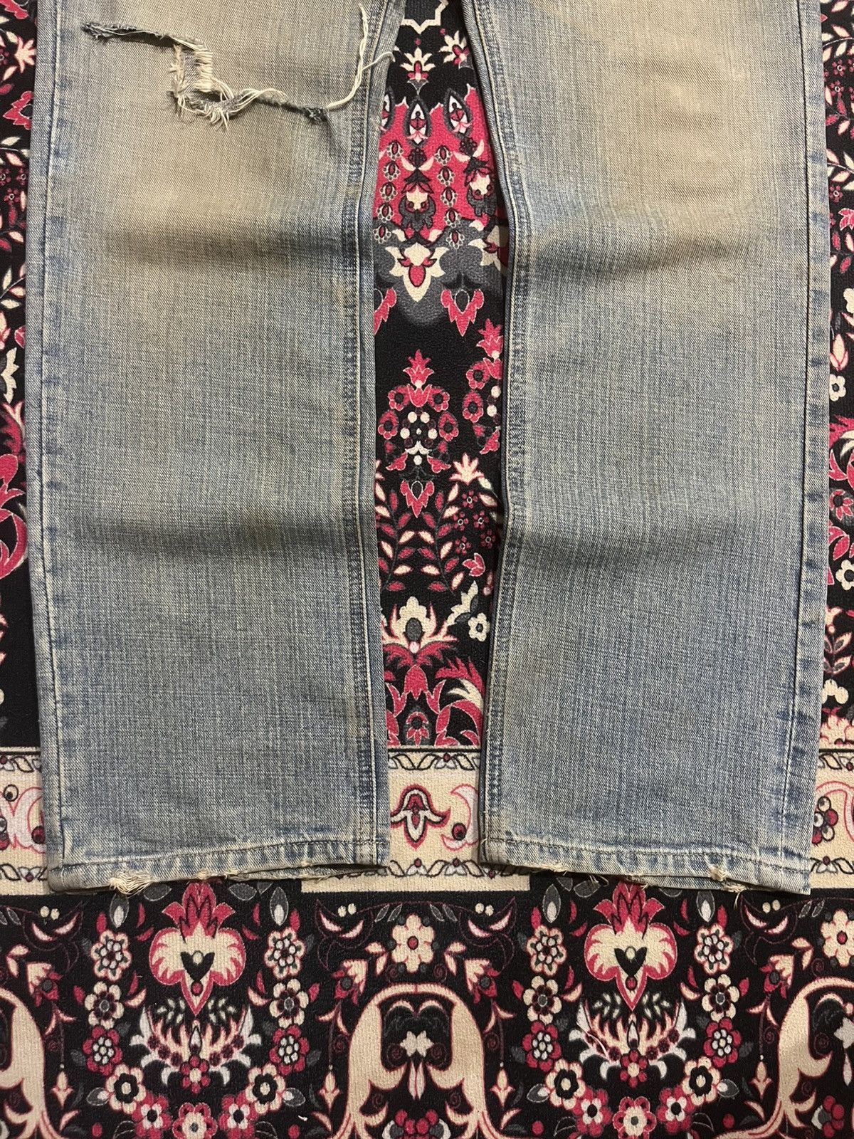 Karakuri Tamashii ⚡️Distressed⚡️Vintage Japanese Fish Koi Embroidery Mud Jeans Size US 34 / EU 50 - 8 Thumbnail