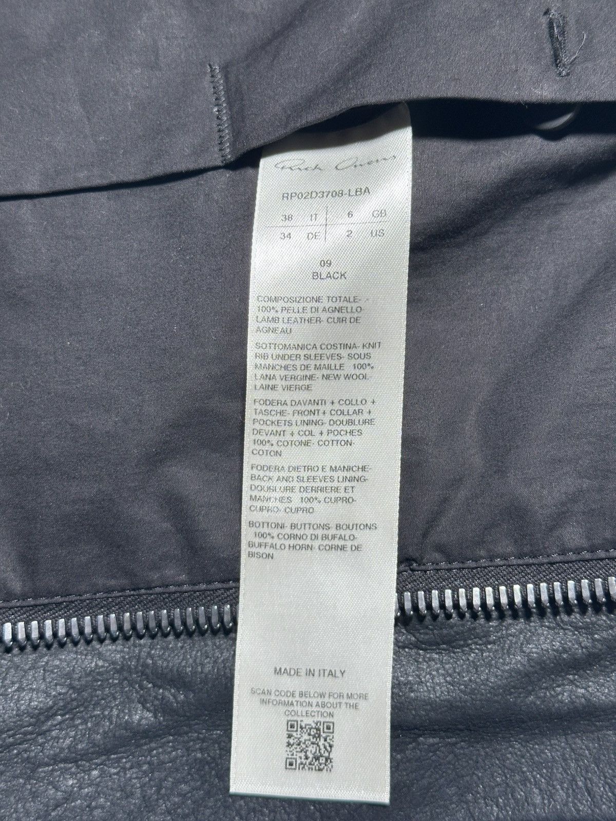 Rick Owens Rick Owens Leather Zip Up Jacket Size XS / US 0-2 / IT 36-38 - 8 Thumbnail