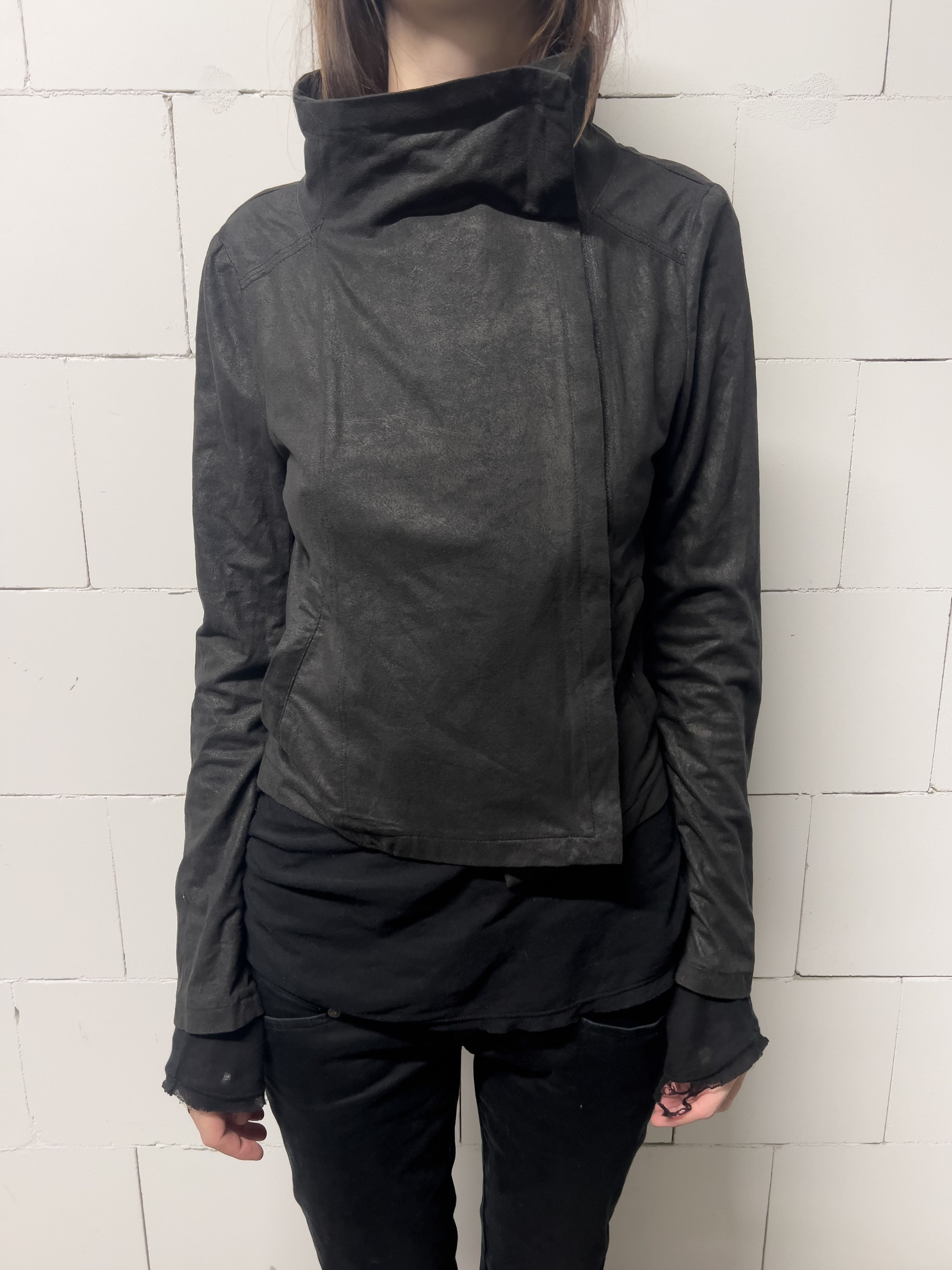 Japanese Brand Matte Black Asymmetric Jacket Size S / US 4 / IT 40 - 5 Thumbnail