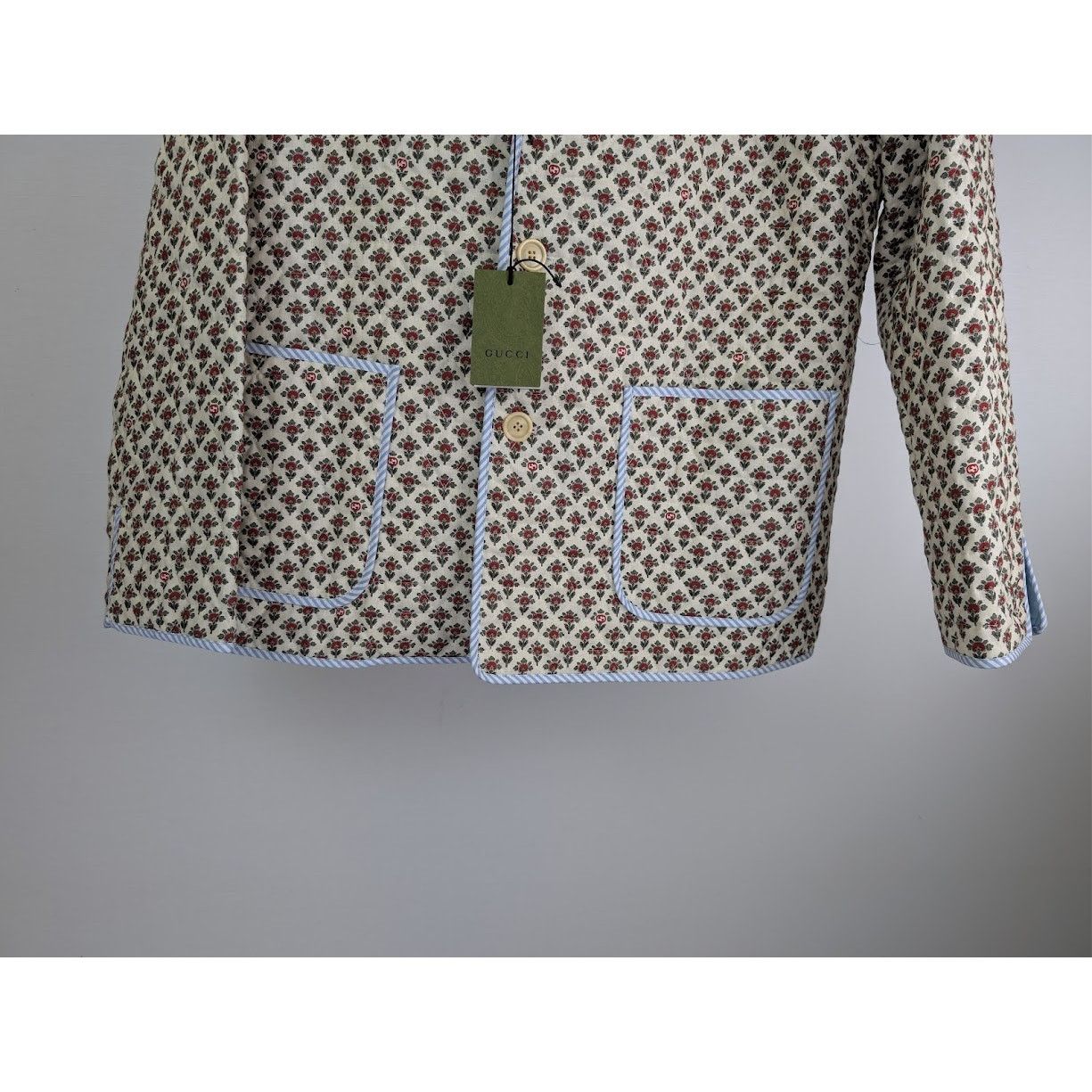 Gucci o1rshd1 Flowers On Linen Jacket in Ivory/Red Size US M / EU 48-50 / 2 - 3 Thumbnail