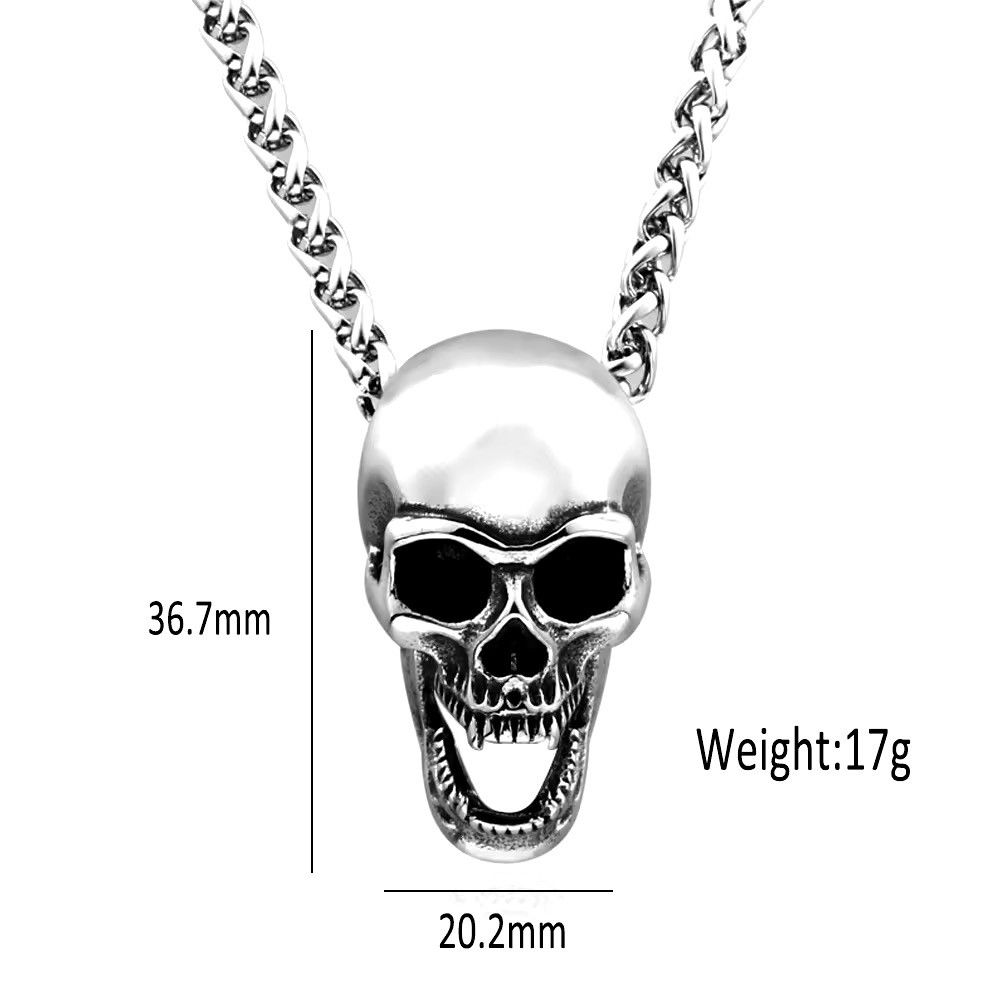 Jewelry Gothic Skull Pendant Necklace Size ONE SIZE - 4 Thumbnail