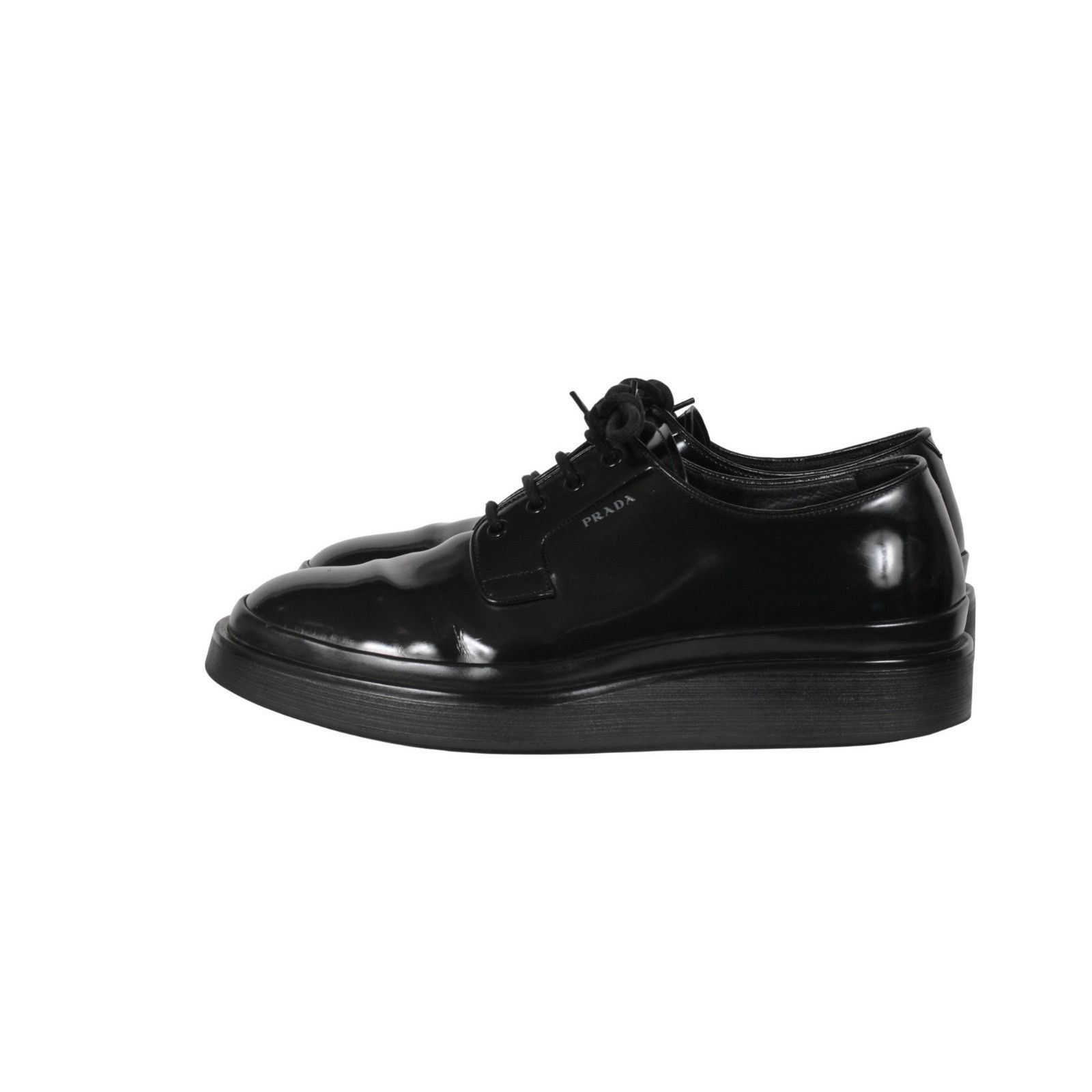 Prada Black Leather Oxford Chunky Derby - 02631 Size US 10.5 / EU 43-44 - 4 Thumbnail