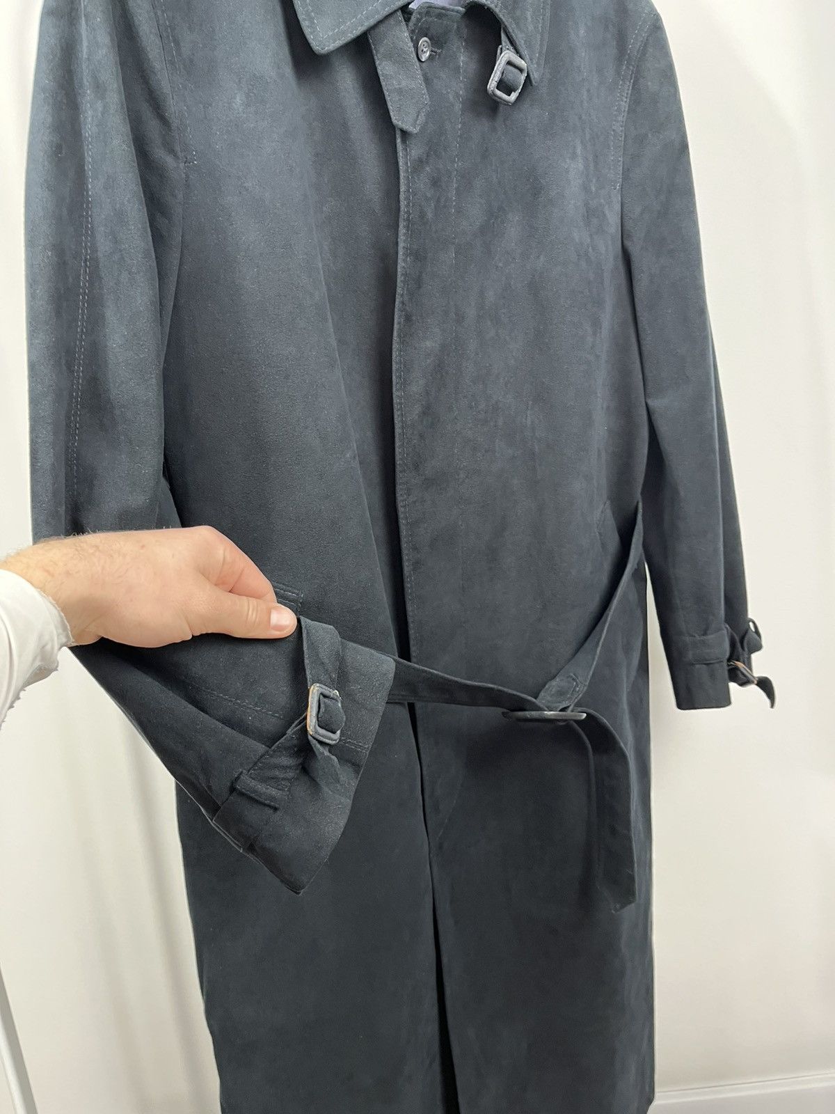 Other Lodenfrey Suede Trench Coat Long Belted Wool Lined Mens Size US XL / EU 56 / 4 - 5 Thumbnail