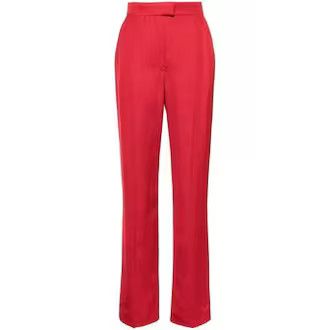 Alexander McQueen o1srvl11e0326 High-Waisted Cigarette Trousers in Red Size 27" / US 4 / IT 40 - 1 Preview