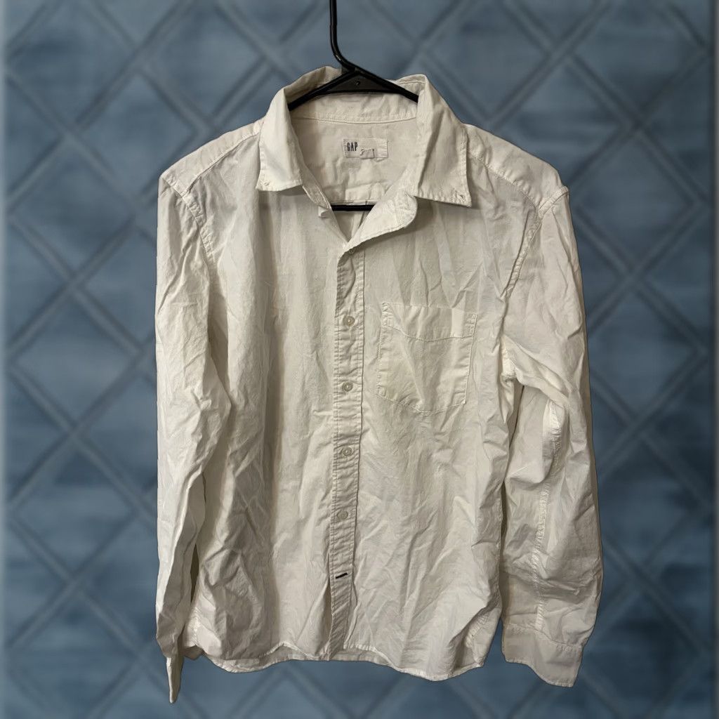 Gap VINTAGE None Men's Shirt Adult Small White Cotton Casual 90s Spread Collar Button-Up Size US S / EU 44-46 / 1 - 1 Thumbnail