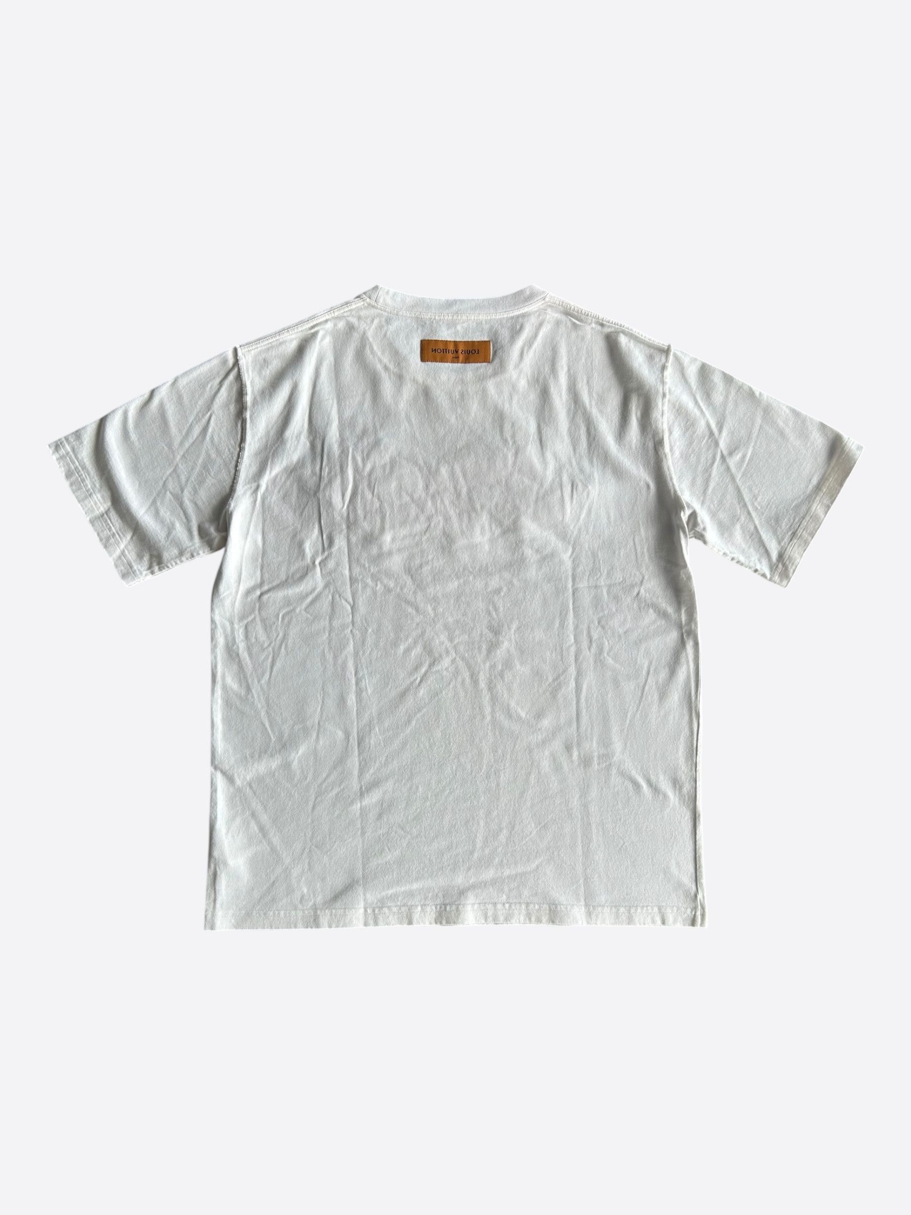 Louis Vuitton Louis Vuitton White Graffiti Logo Embroidered T-Shirt Size US XXL / EU 58 / 5 - 2 Thumbnail