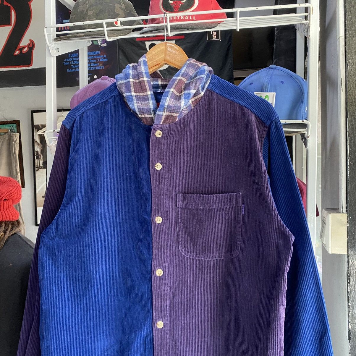 Supreme Supreme SS17 Hooded Color Blocked Corduroy Shirt Size US M / EU 48-50 / 2 - 3 Thumbnail