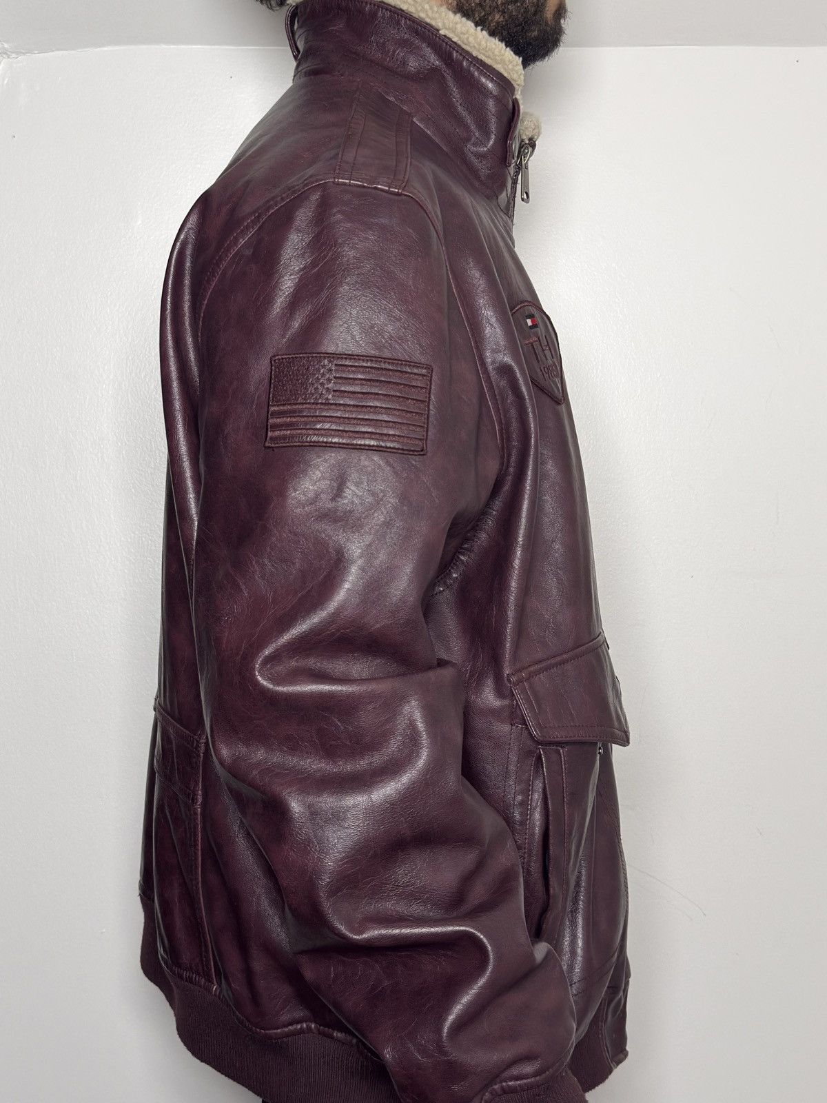 Tommy Hilfiger Brown leather Tommy Hilfiger bomber jacket Size US XXL / EU 58 / 5 - 2 Thumbnail