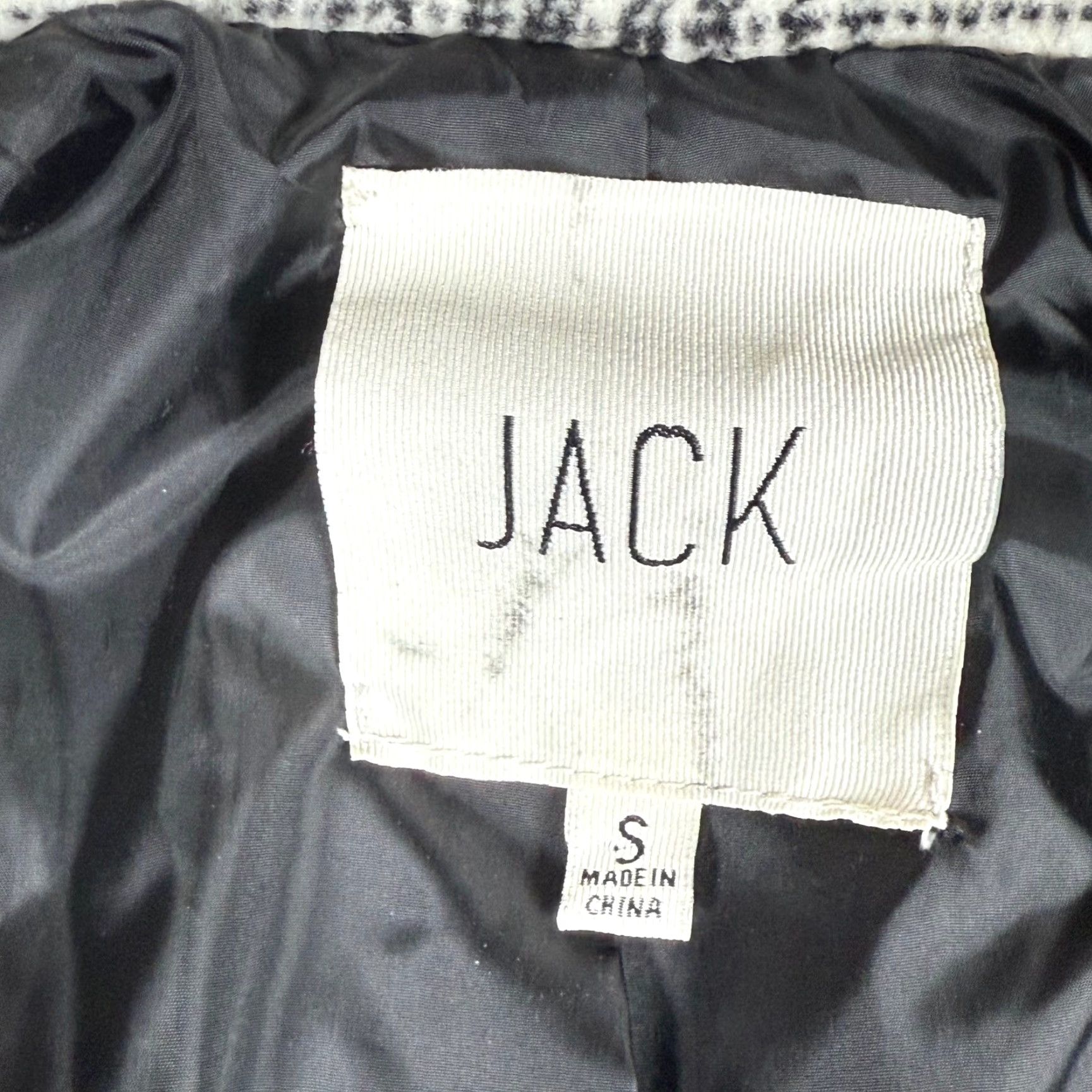 Vintage JACK Pea Coat Women Wool Blend Plaid Black White Button Lined Reversible Pocket Mid-Length Autumn Casual Mens Womens Girls Size S / US 4 / IT 40 - 4 Thumbnail