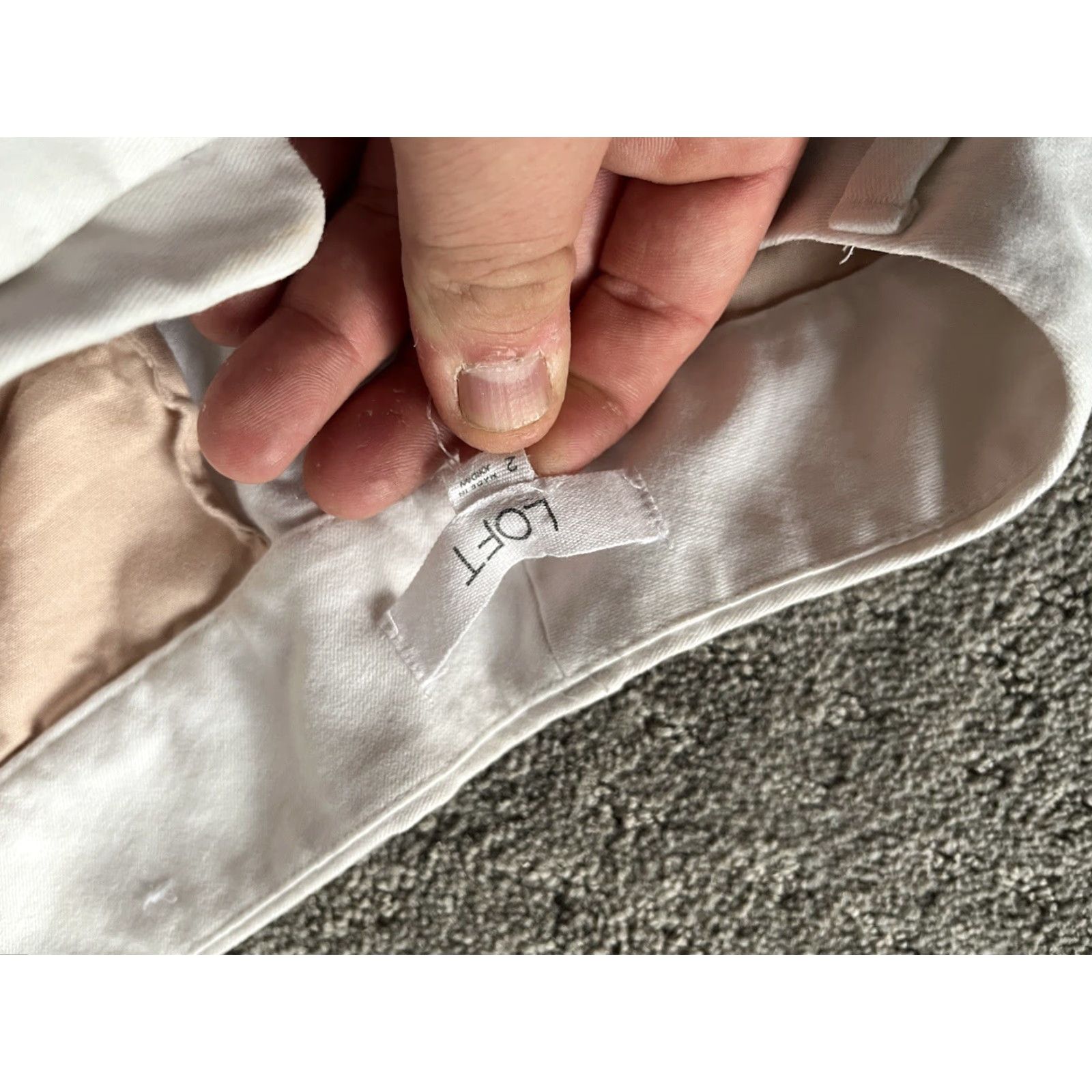 Loft LOFT Shorts Womens 2 White Chino Low Rise Casual Flat Front Regular Fit Size 26" / US 2 / IT 38 - 3 Thumbnail