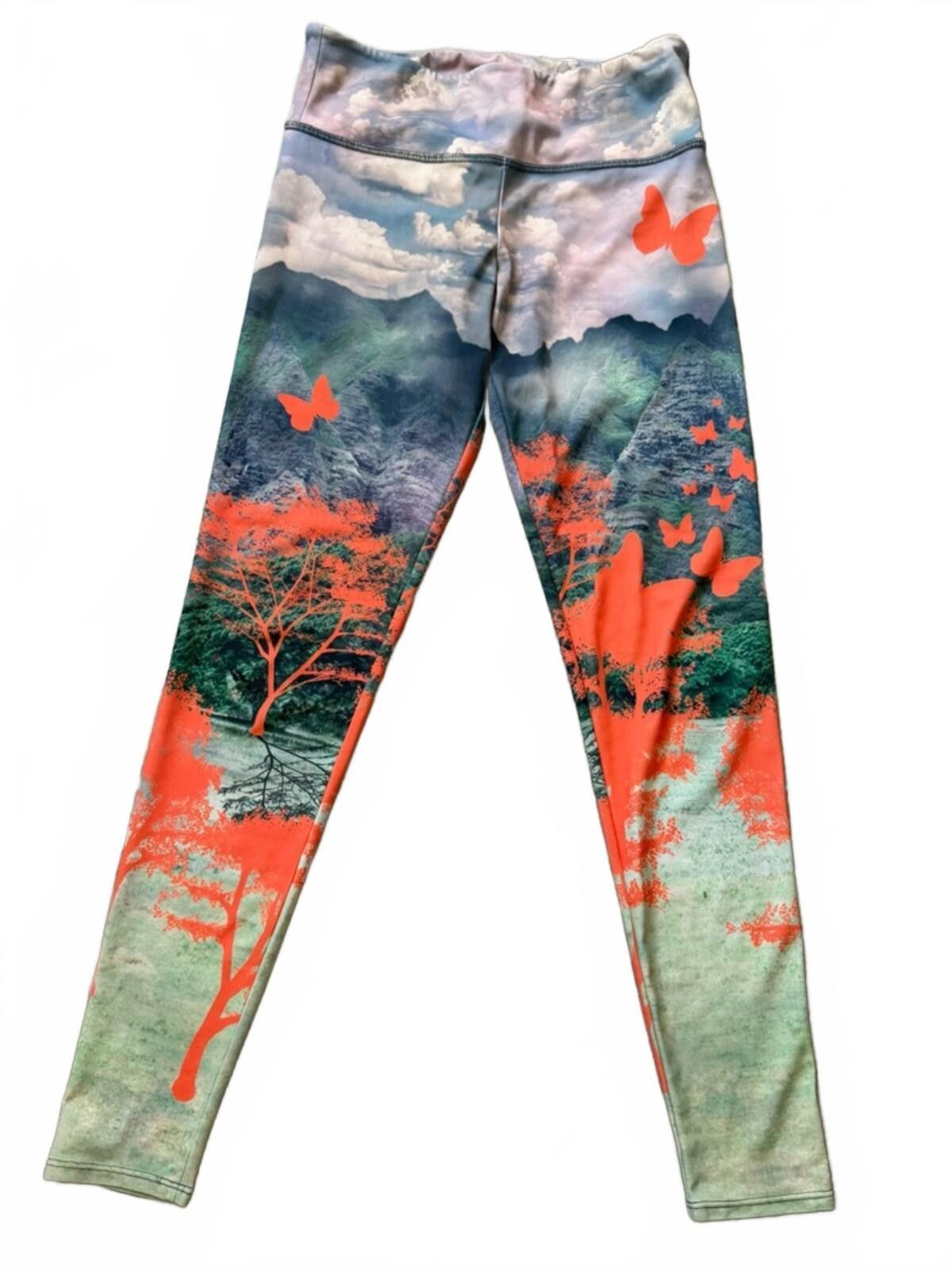 Other Onzie Butterfly Print Leggings Size S Vibrant Yoga Active Size 28" / US 6 / IT 42 - 1 Thumbnail