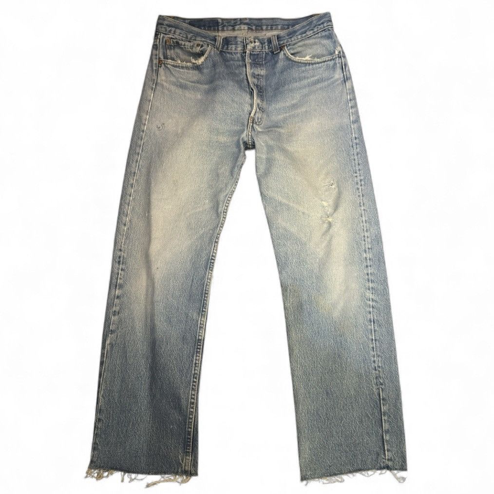 Levi's Y2K Style Levis 501 Acid Wash Ripped Denim Size US 34 / EU 50 - 1 Thumbnail