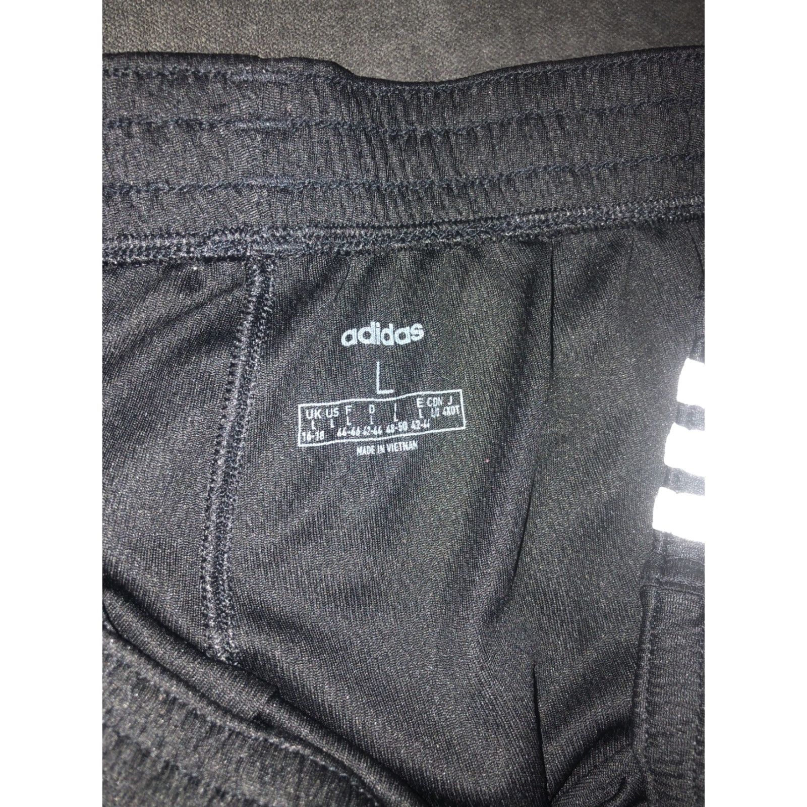 Adidas Womens adidas Athletic Running Shorts Size L Black Polyester Logo 3 stripe Athletic Womens Size 36" / US 14 / IT 50 - 3 Thumbnail