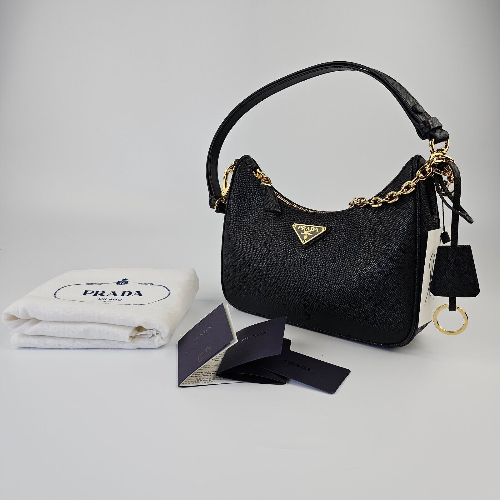 Prada PRADA Re-Edition Black Saffiano Mini Handbag New Size ONE SIZE - 2 Thumbnail