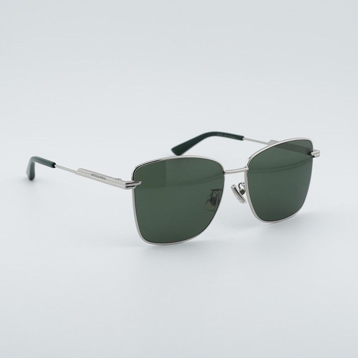 Bottega Veneta Bottega Veneta BV1237S 003 Sunglasses Silver Square Frame Size ONE SIZE - 4 Thumbnail