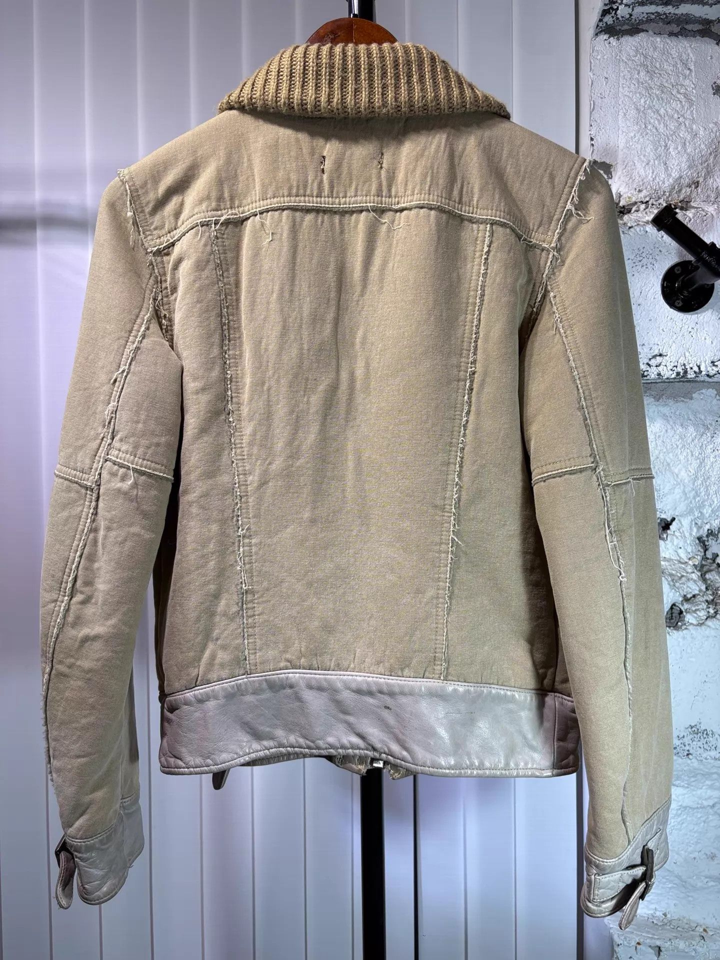 Disney Diesel 00s Fleece Lined Pigskin Panel Short Jacket Size S / US 4 / IT 40 - 2 Thumbnail