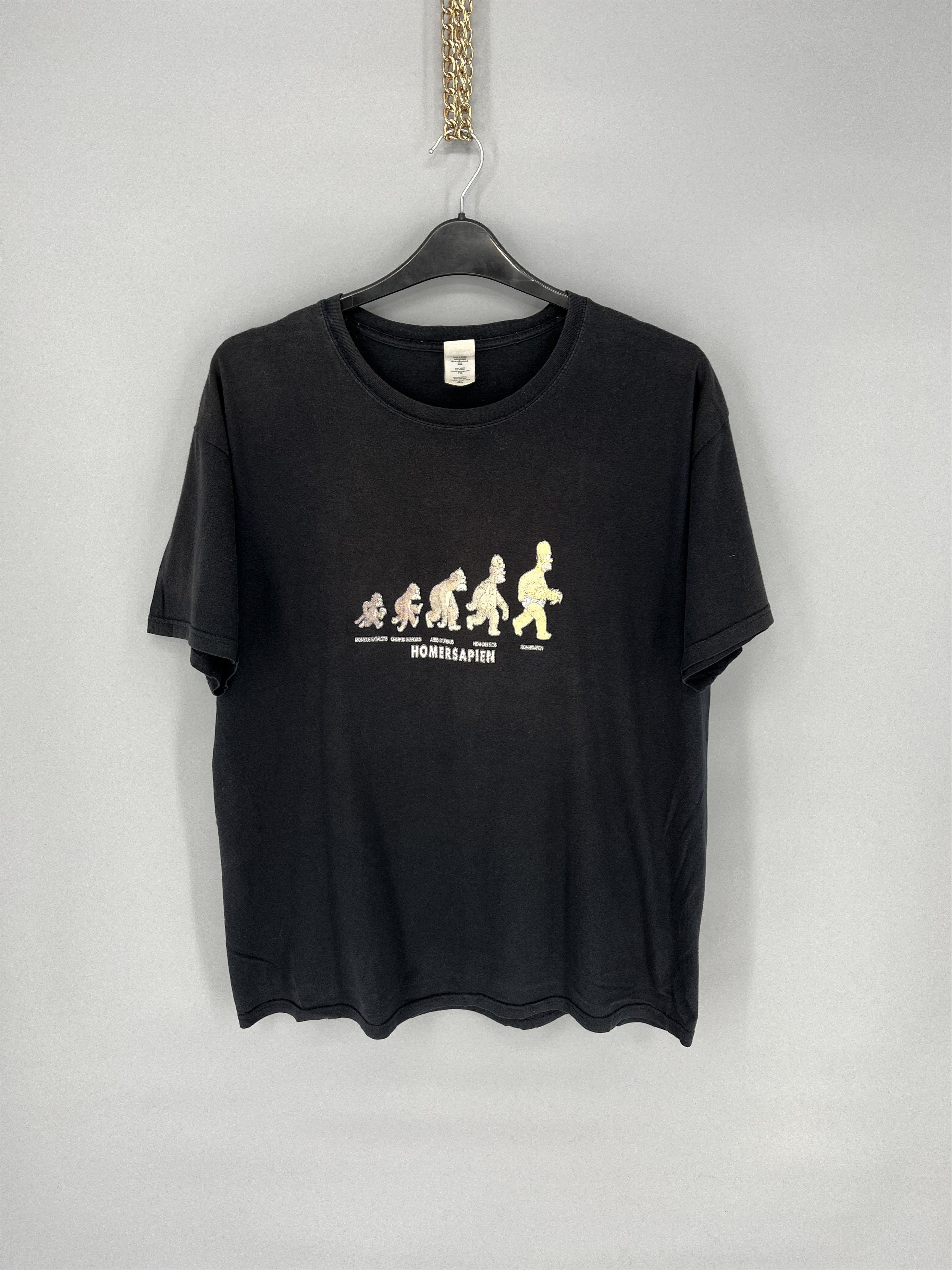 The Simpsons intage Homersapien Simpsons Black T-Shirt Y2K 90S Size US XL / EU 56 / 4 - 1 Thumbnail