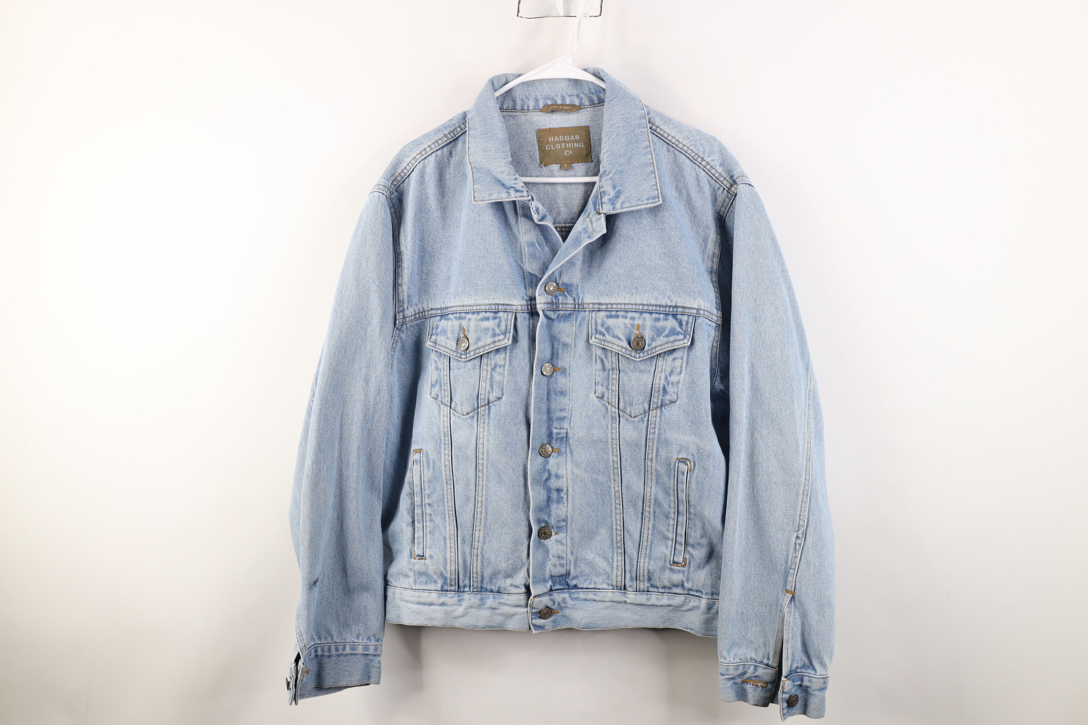 Vintage Vintage 90s Streetwear Denim Jean Trucker Jacket Blue Cotton Size US L / EU 52-54 / 3 - 1 Thumbnail