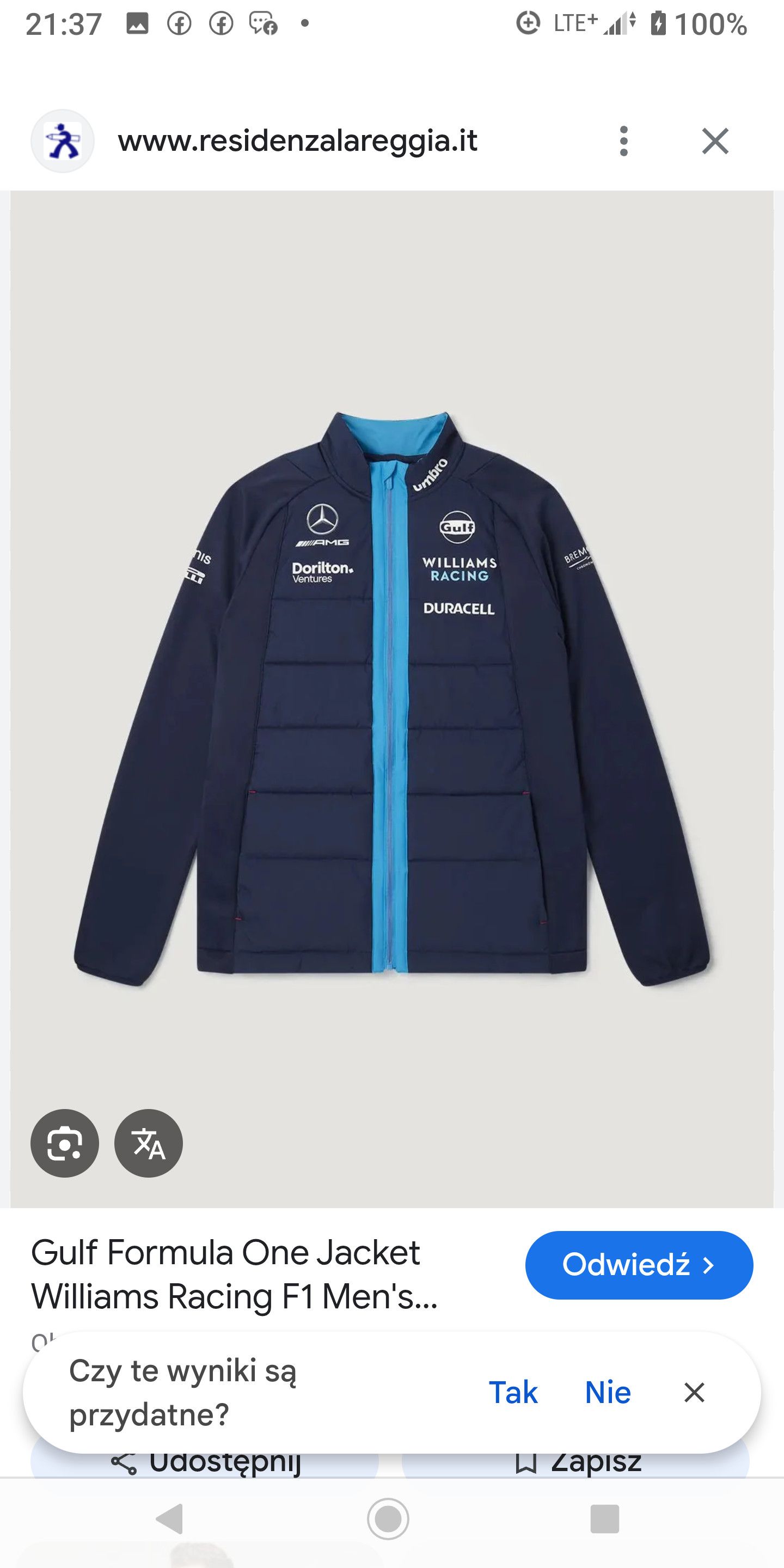 Umbro Hybrid jacket, Williams x Umbro, navy blue Size US L / EU 52-54 / 3 - 9 Thumbnail