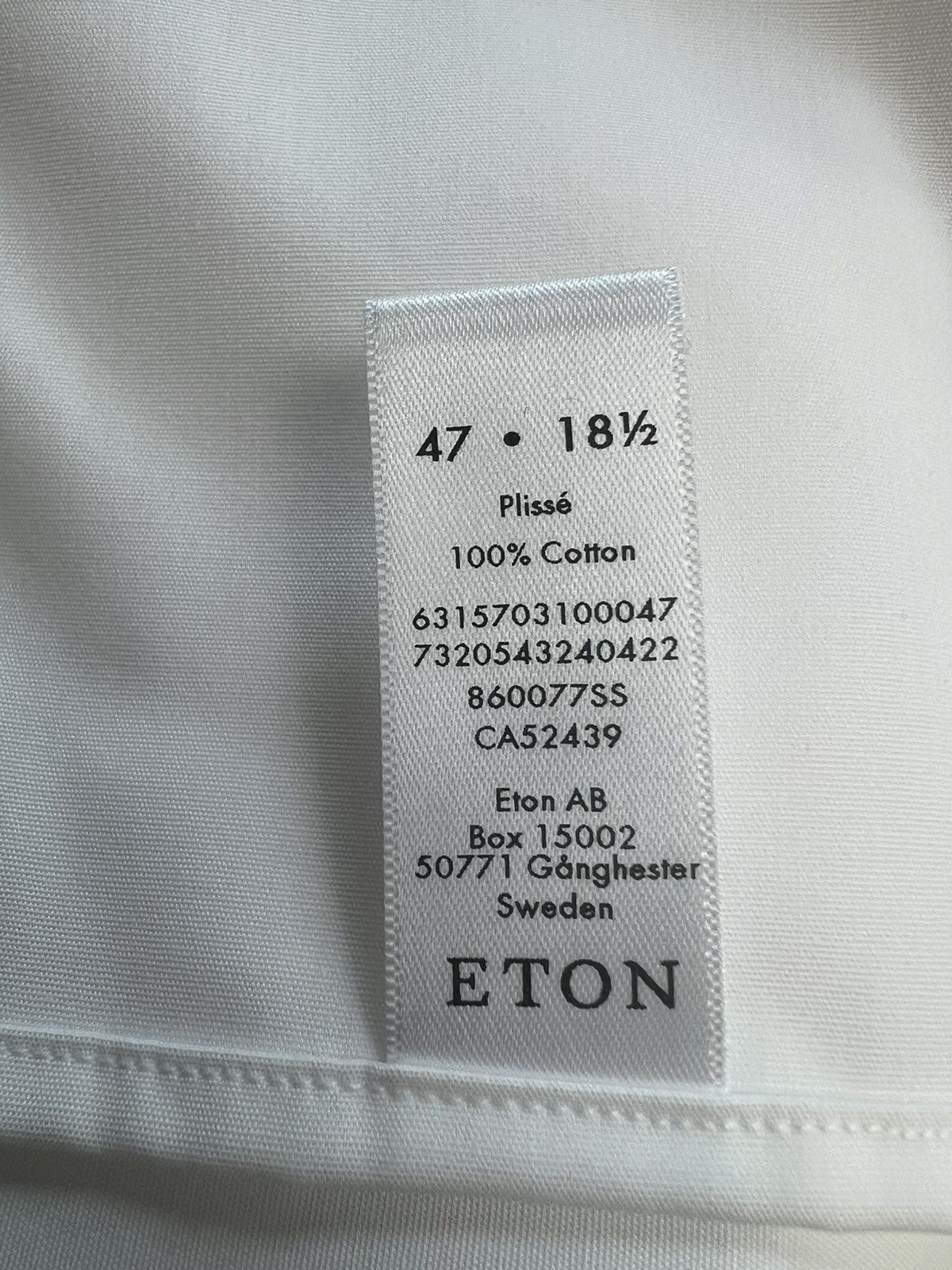 Eton Eton White Plissé Tuxedo Shirt-Size 47 / 18.5-French Cuff Size US XL / EU 56 / 4 - 12 Thumbnail