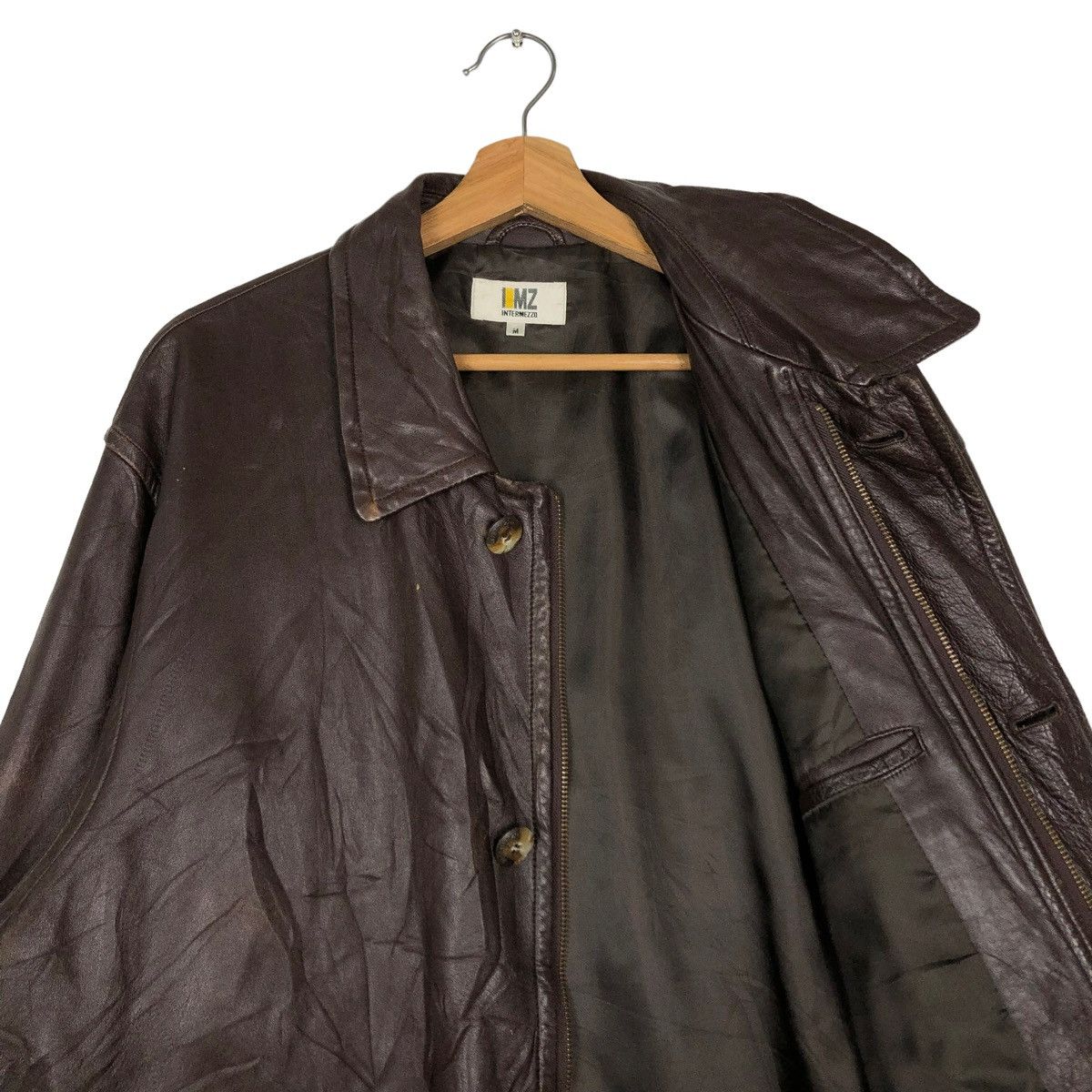 Issey Miyake 🔥VINTAGE BIKER LEATHER JACKET INTERMEZZO ISSEY MIYAKE Size US M / EU 48-50 / 2 - 12 Thumbnail