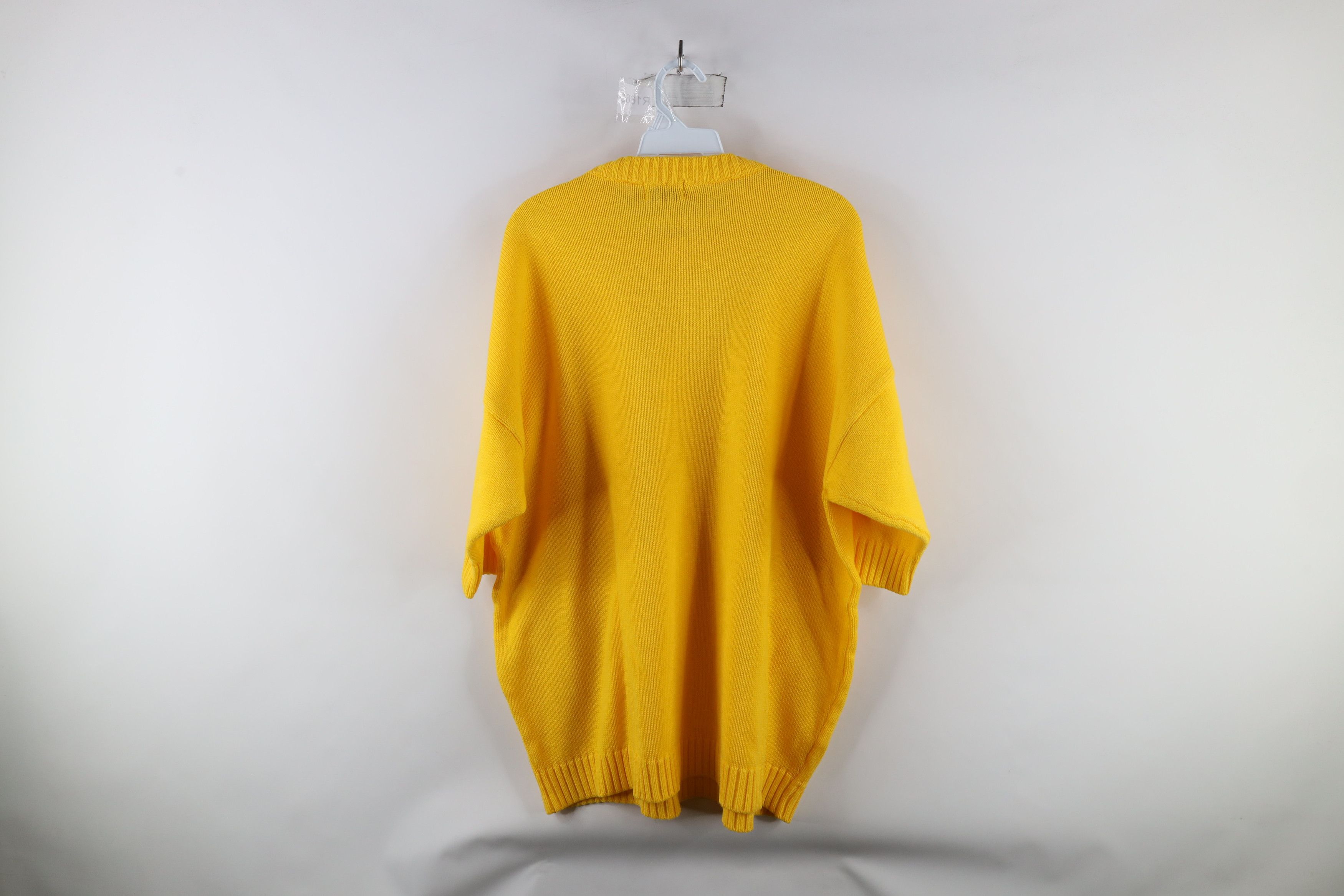 Vintage Vintage 90s Streetwear Knit Short Sleeve Sweater Yellow Size ONE SIZE - 6 Thumbnail