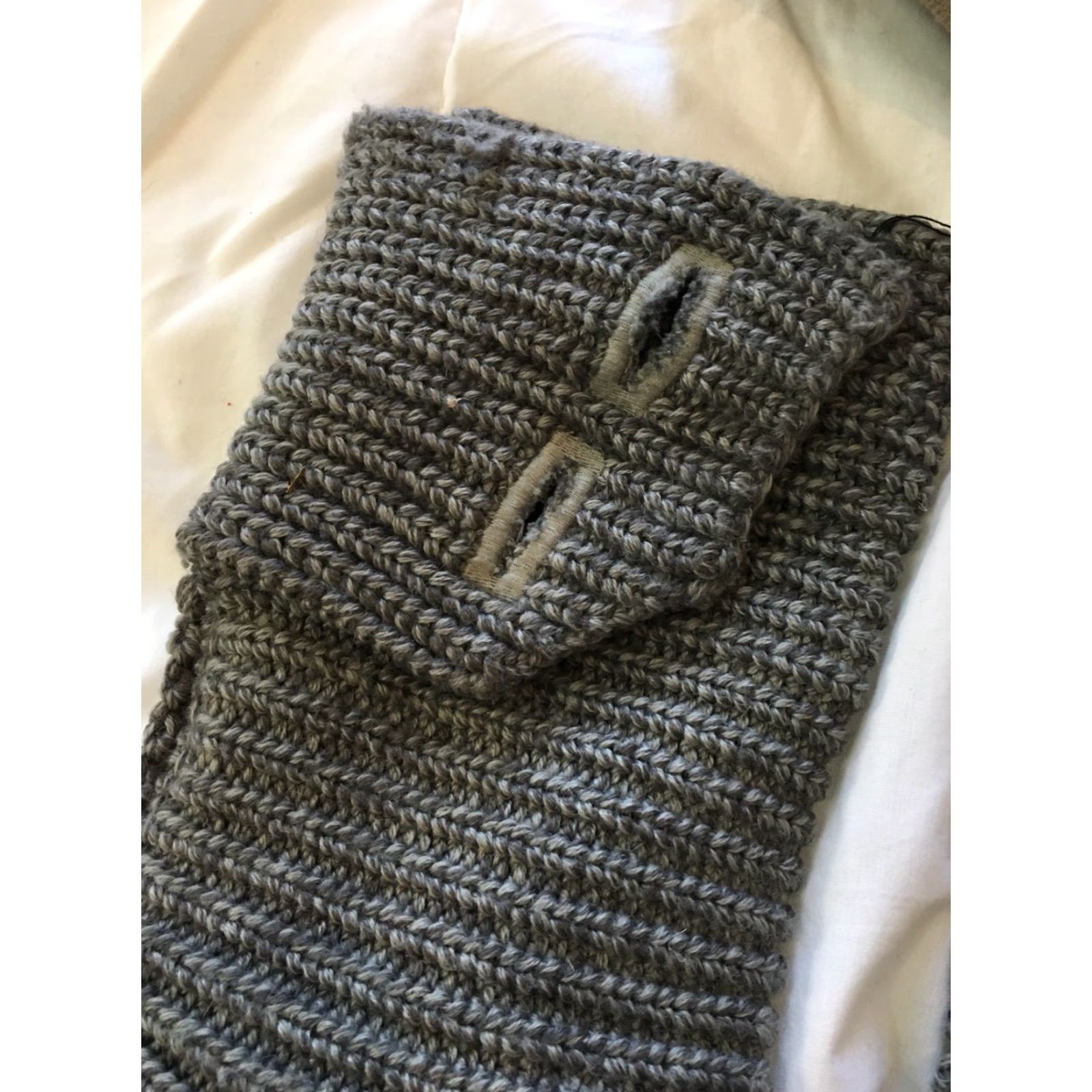 Vintage Bearpaw Women's Boot Gray Suede Knit Uppers & Sheepskin Lining Fold-Over 6 US Size 6 Size US 6 / IT 36 - 2 Thumbnail