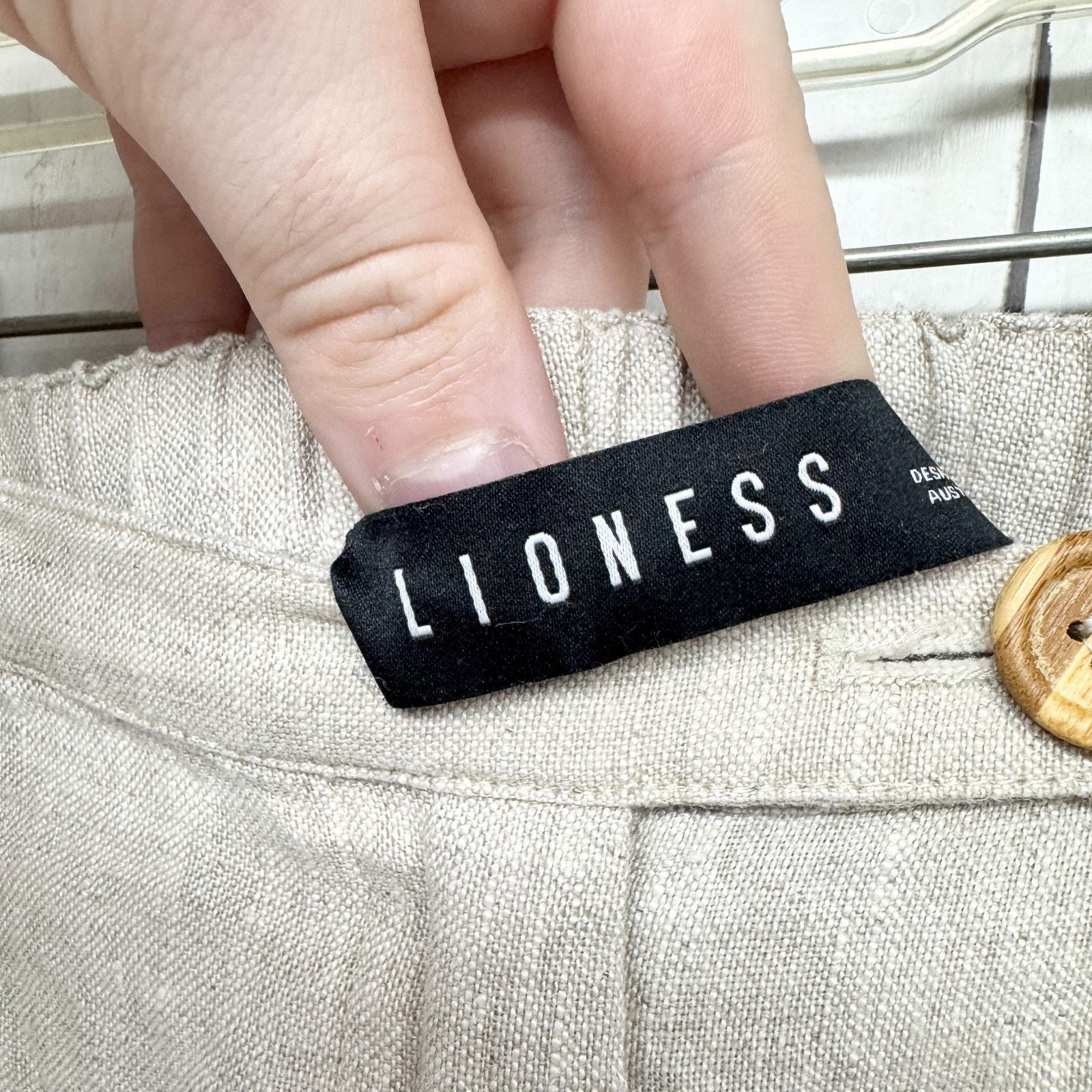 Lioness Lioness Pants Sz Small Tan Linen Straight Leg Button Zip Fly Size 26" / US 2 / IT 38 - 8 Thumbnail