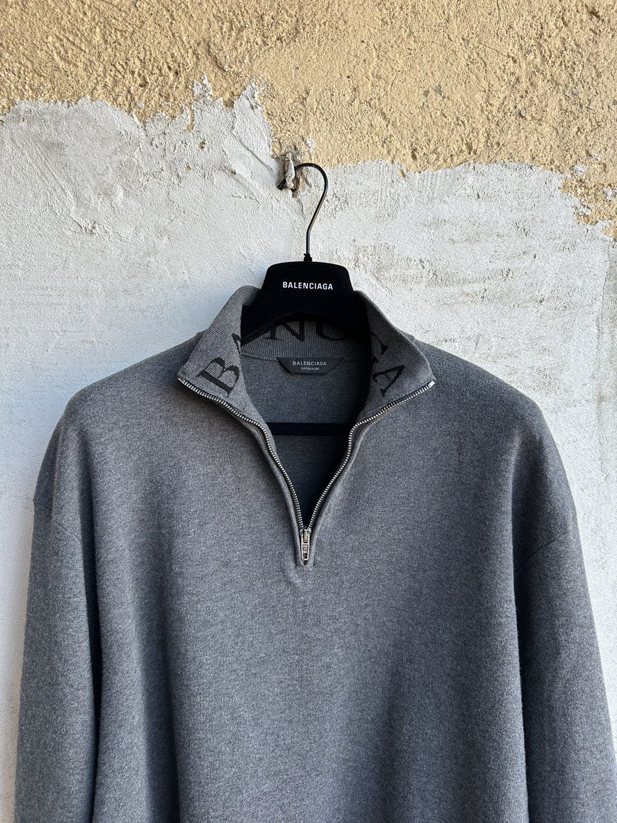 Balenciaga [L] 2050$ Spring26 Half-zip grey sweater Size US L / EU 52-54 / 3 - 4 Thumbnail