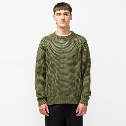 Stussy Stüssy Dyed Goods Loose Gauge Knit Sweater – Olive Green Size US S / EU 44-46 / 1 - 2 Thumbnail