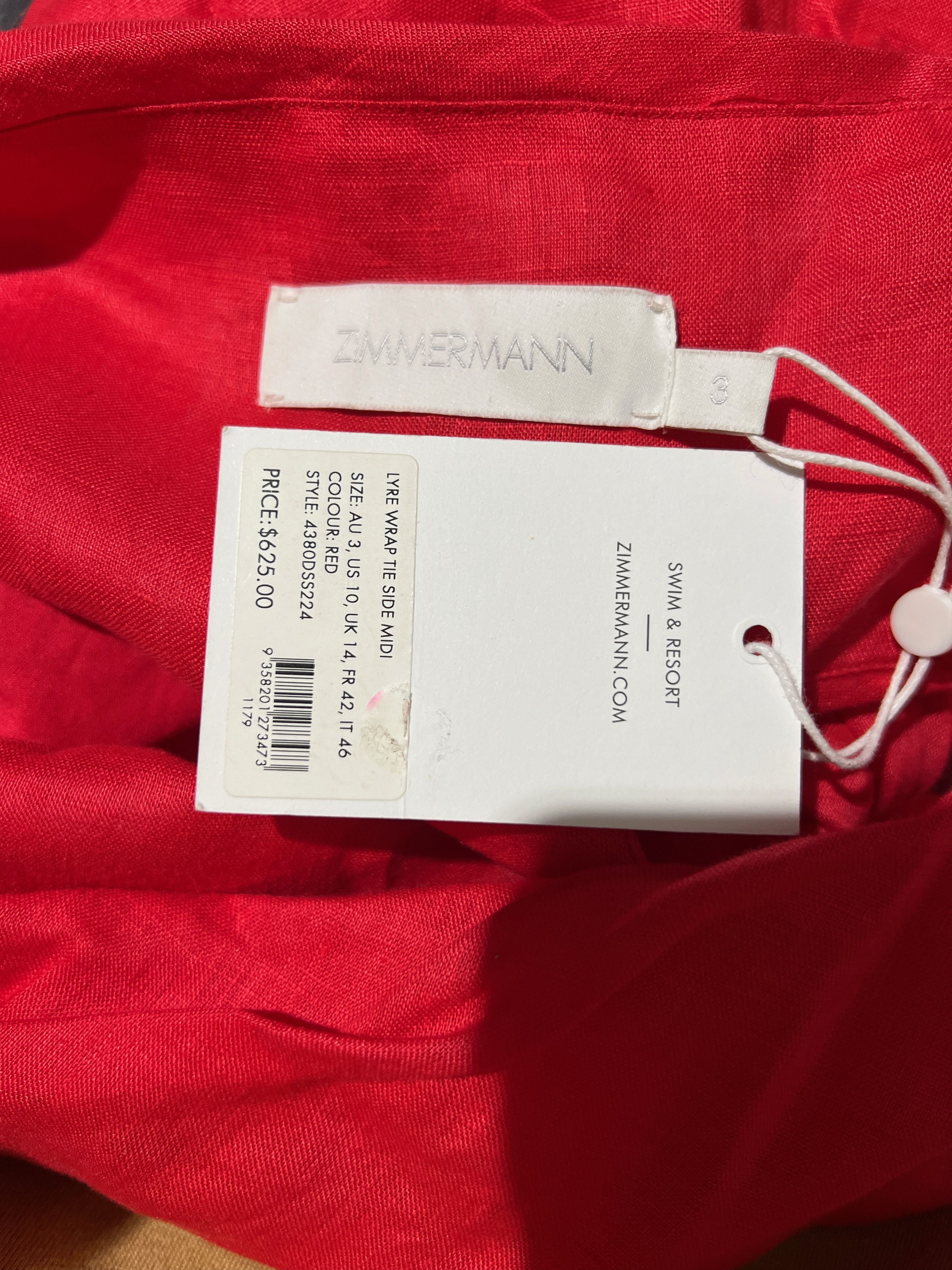 Zimmermann Lyre Wrap Tie Side Midi Dress Size L / US 10 / IT 46 - 7 Thumbnail