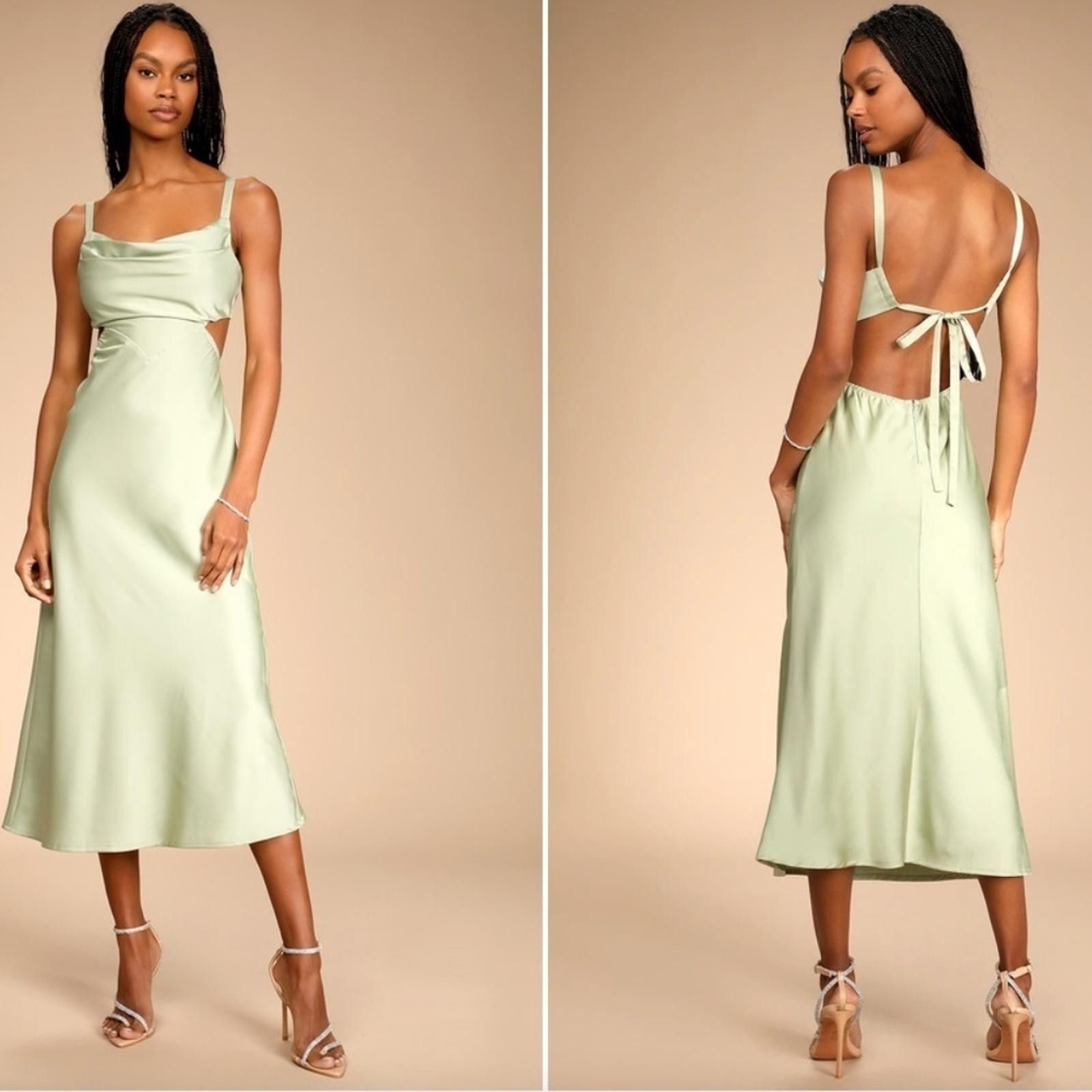 Lulus LULU's Prom Wedding Bridesmaid Sexy Satin Elegant Midi Size XS / US 0-2 / IT 36-38 - 1 Thumbnail